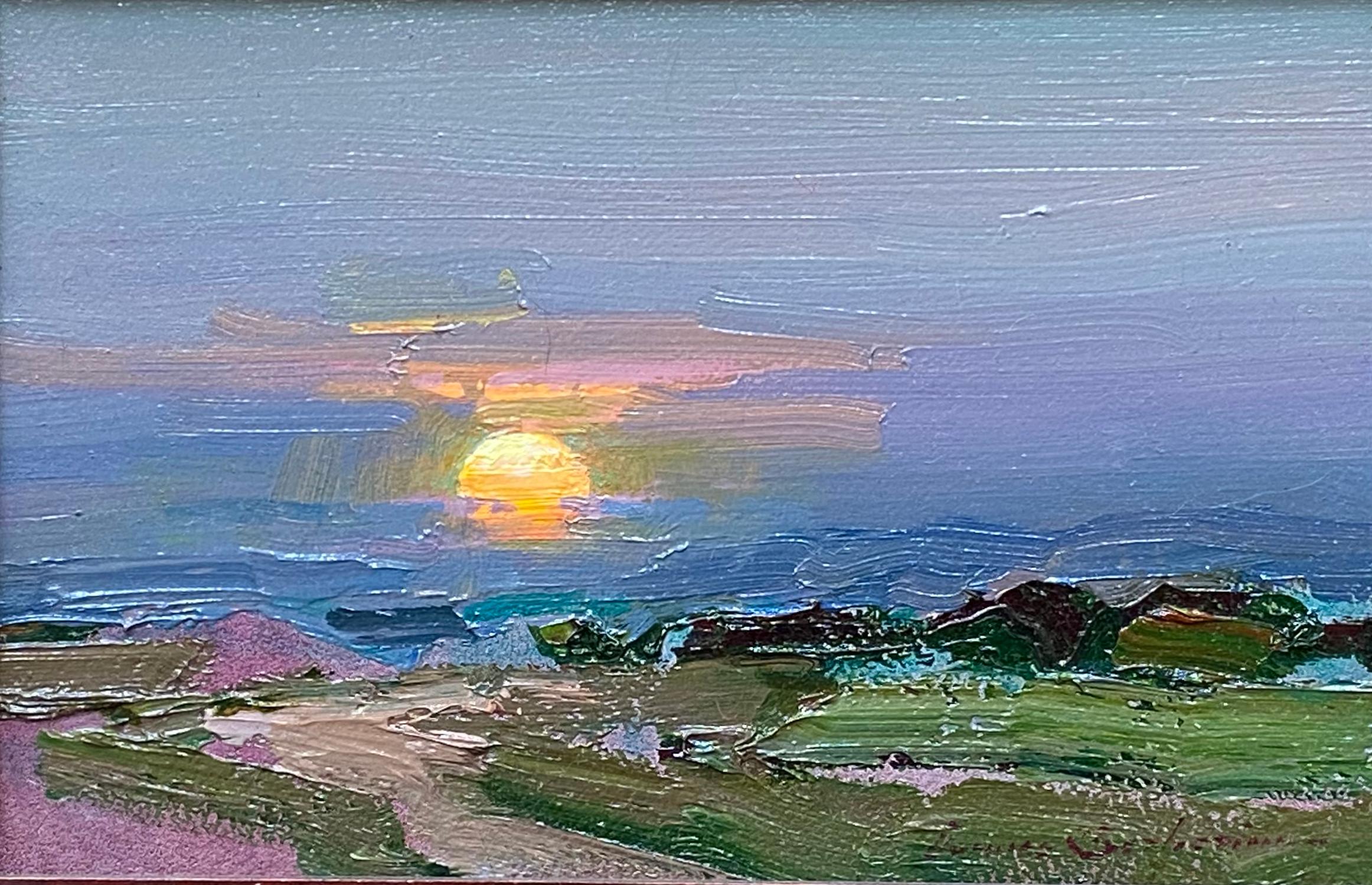 Rising Moon - Impressionist Painting by Ovanes Berberian