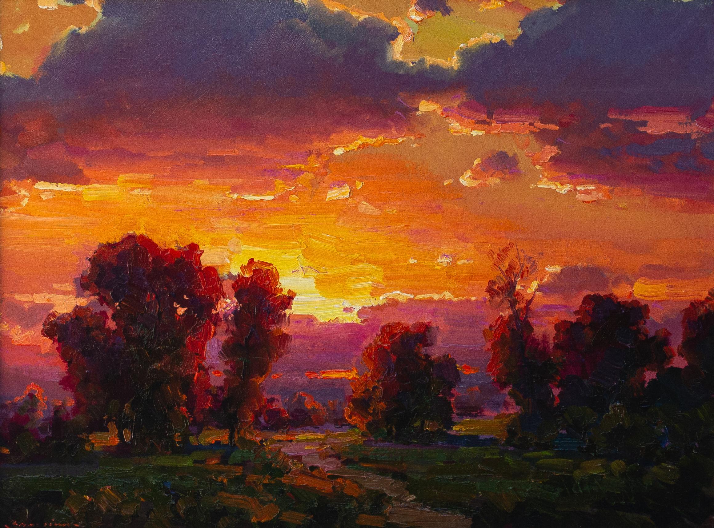 Tramonto - Painting Impressionismo di Ovanes Berberian