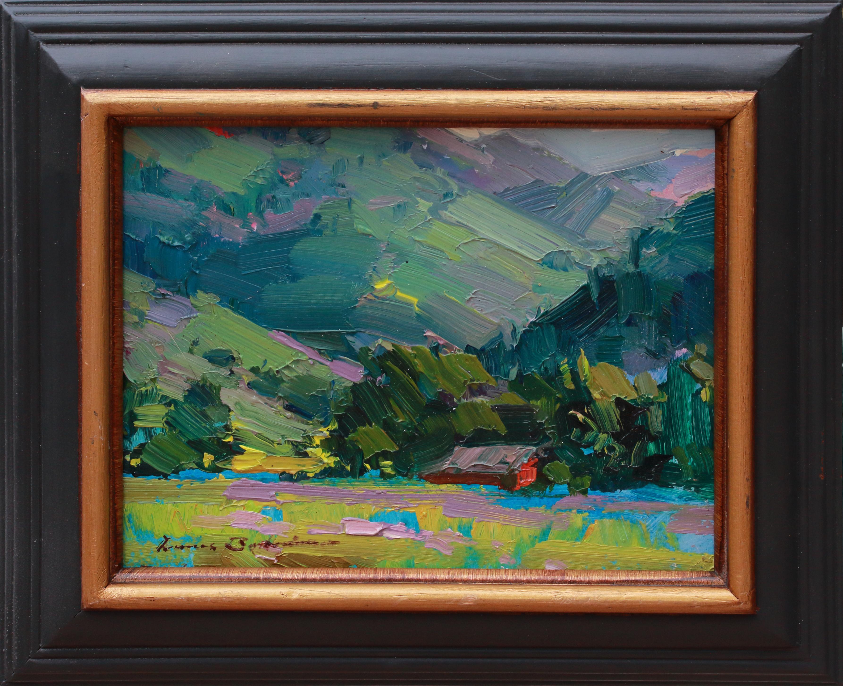 The Red Barn I - Painting by Ovanes Berberian