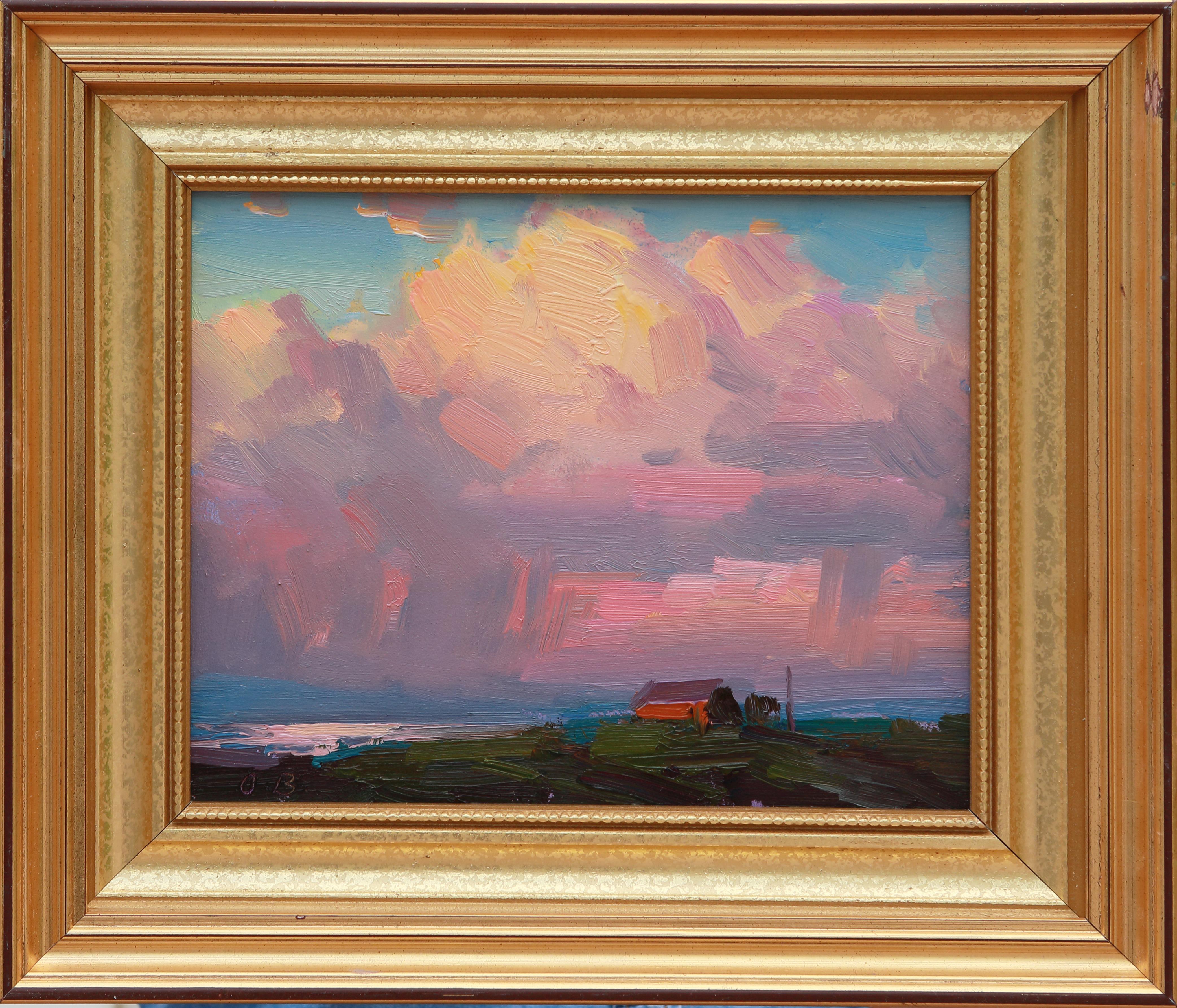 Nuvola temporalesca al tramonto - Painting di Ovanes Berberian