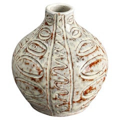 Vintage Ovar Nilsson, Vase, White-Glazed Stoneware, Sweden, 1960s