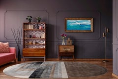 OVATE Hand Tufted Modern Shaped Silk Rug in Taupe Colour By Hands