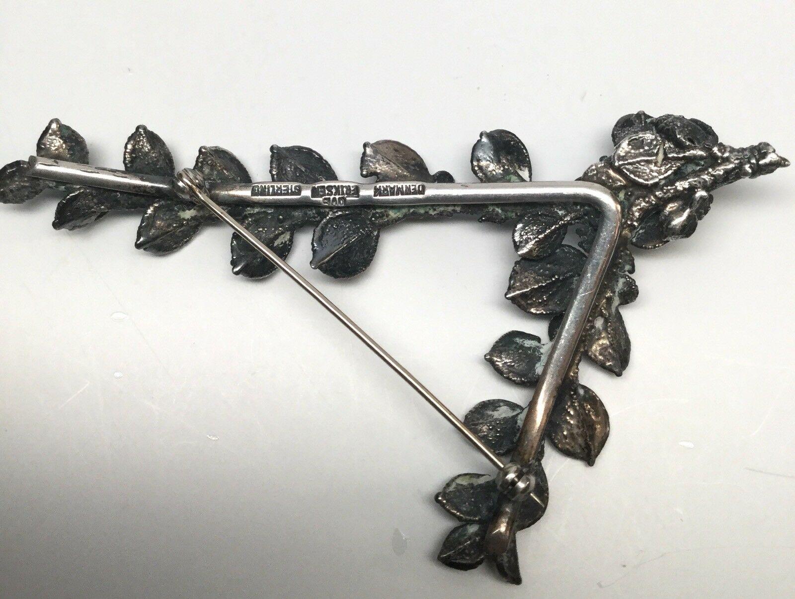 Ove Eriksen Denmark Sterling Silver Branch Pin / Brooch For Sale 1
