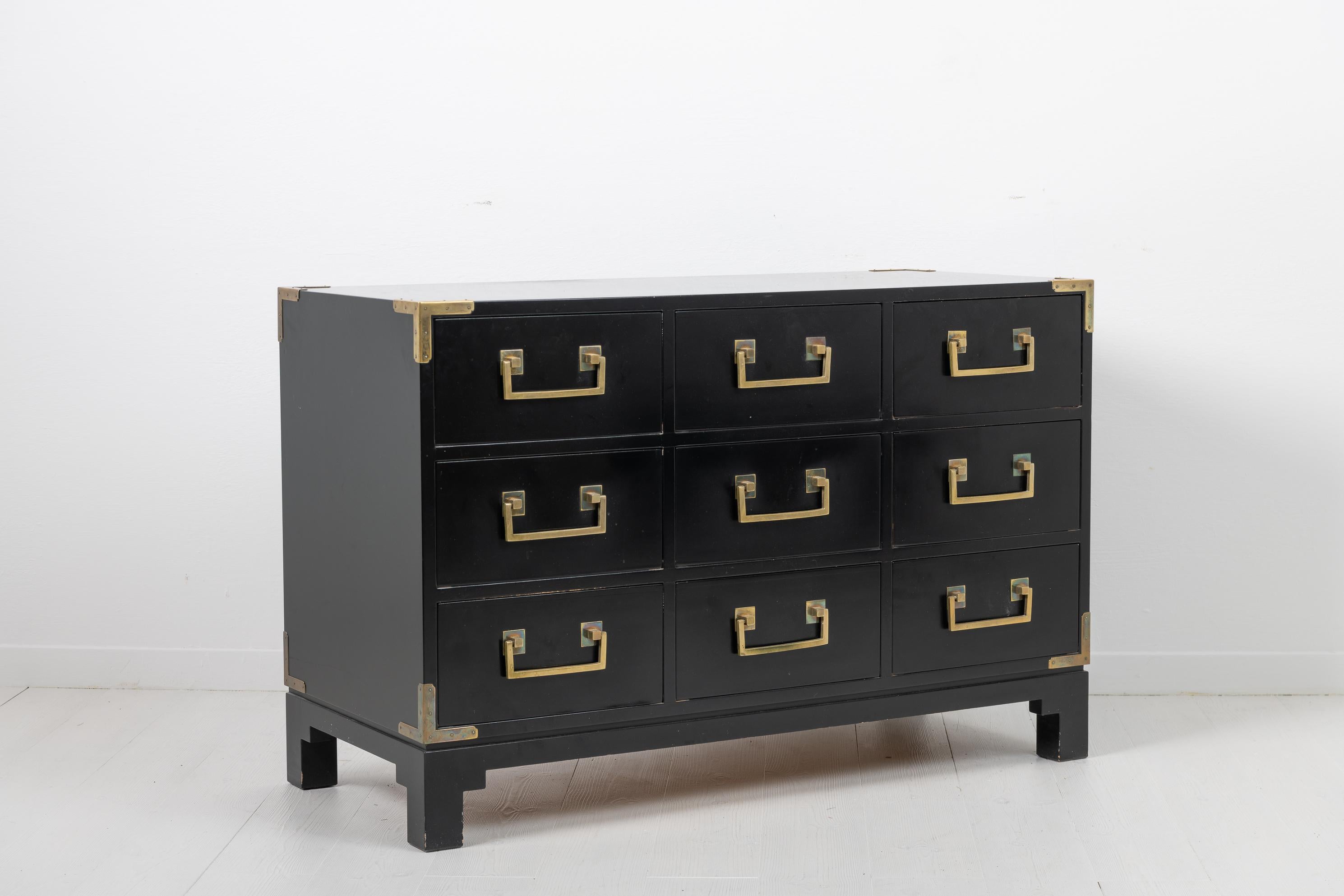 Ove Feuk Black Scandinavian Modern Chest of Drawers In Good Condition For Sale In Kramfors, SE