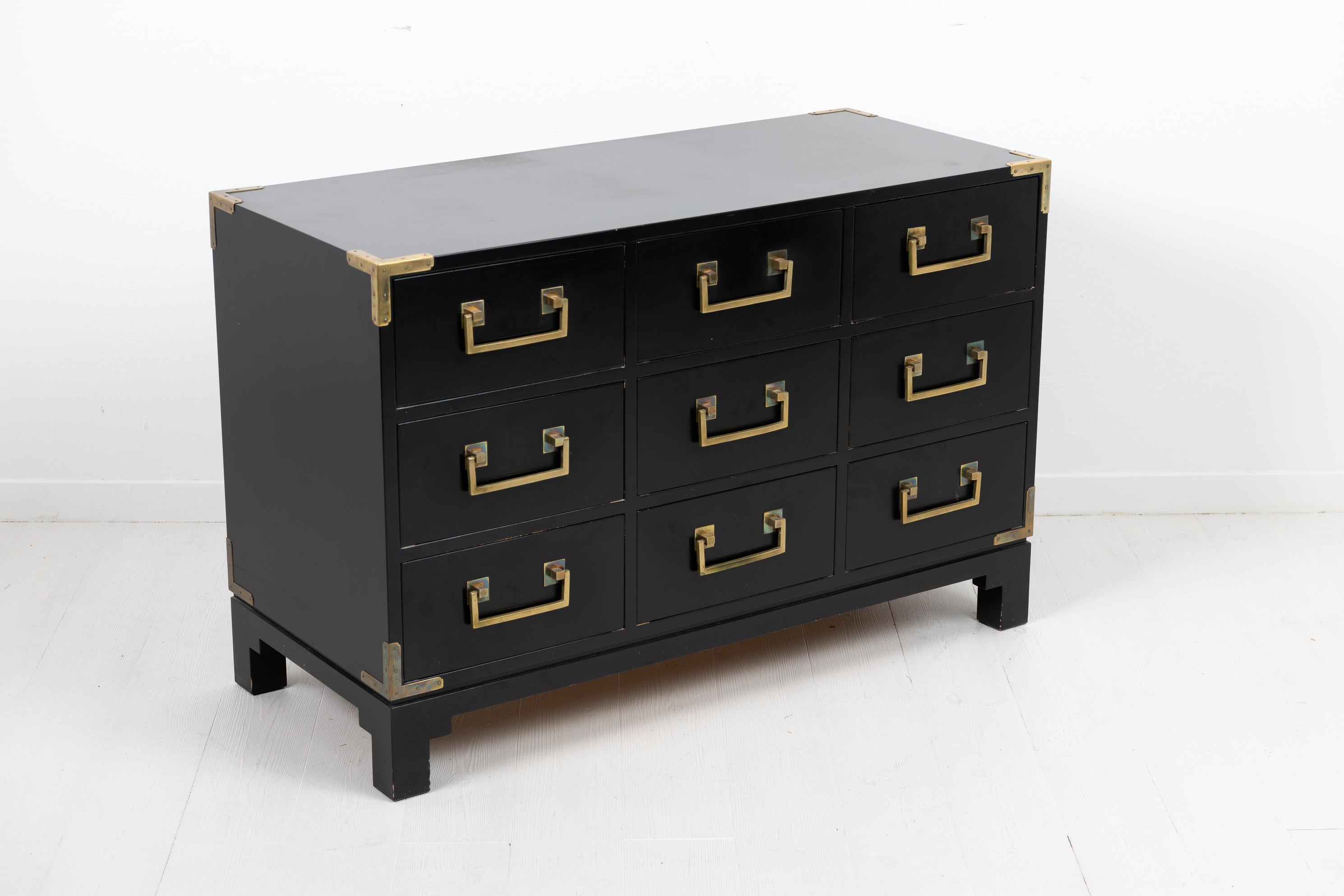 20th Century Ove Feuk Black Scandinavian Modern Chest of Drawers For Sale