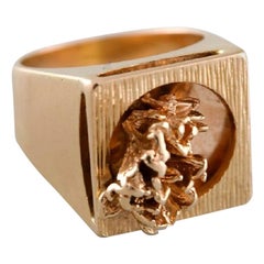 Ove Fogh Pedersen, Denmark, 14 Carat Modernist Gold Ring, 1960s-1970s