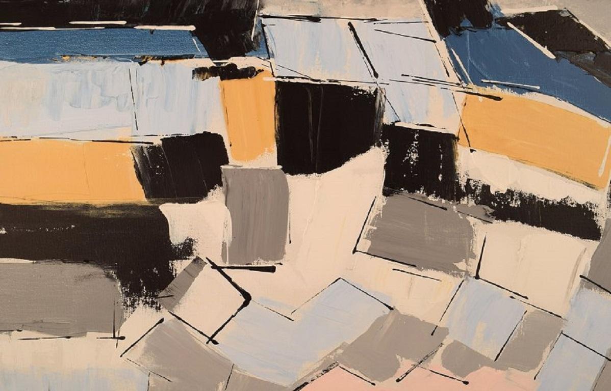 Ove Jepsen (geb. 1934), aufgeführter dänischer Künstler. Acryl/Leinwand. Abstrakte Landschaft (Schwedisch) im Angebot