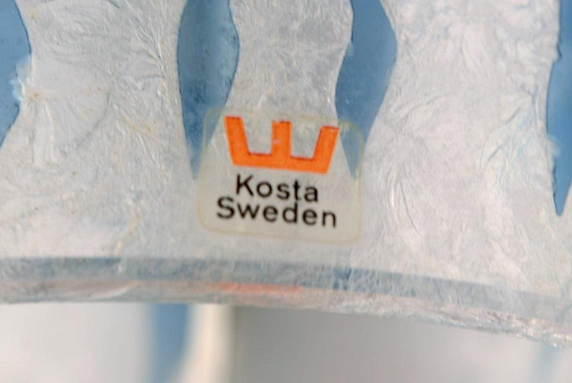 Ove Sandberg for Kosta Boda, Two Table Lamps in Blue and Clear Art Glass In Excellent Condition For Sale In Copenhagen, DK