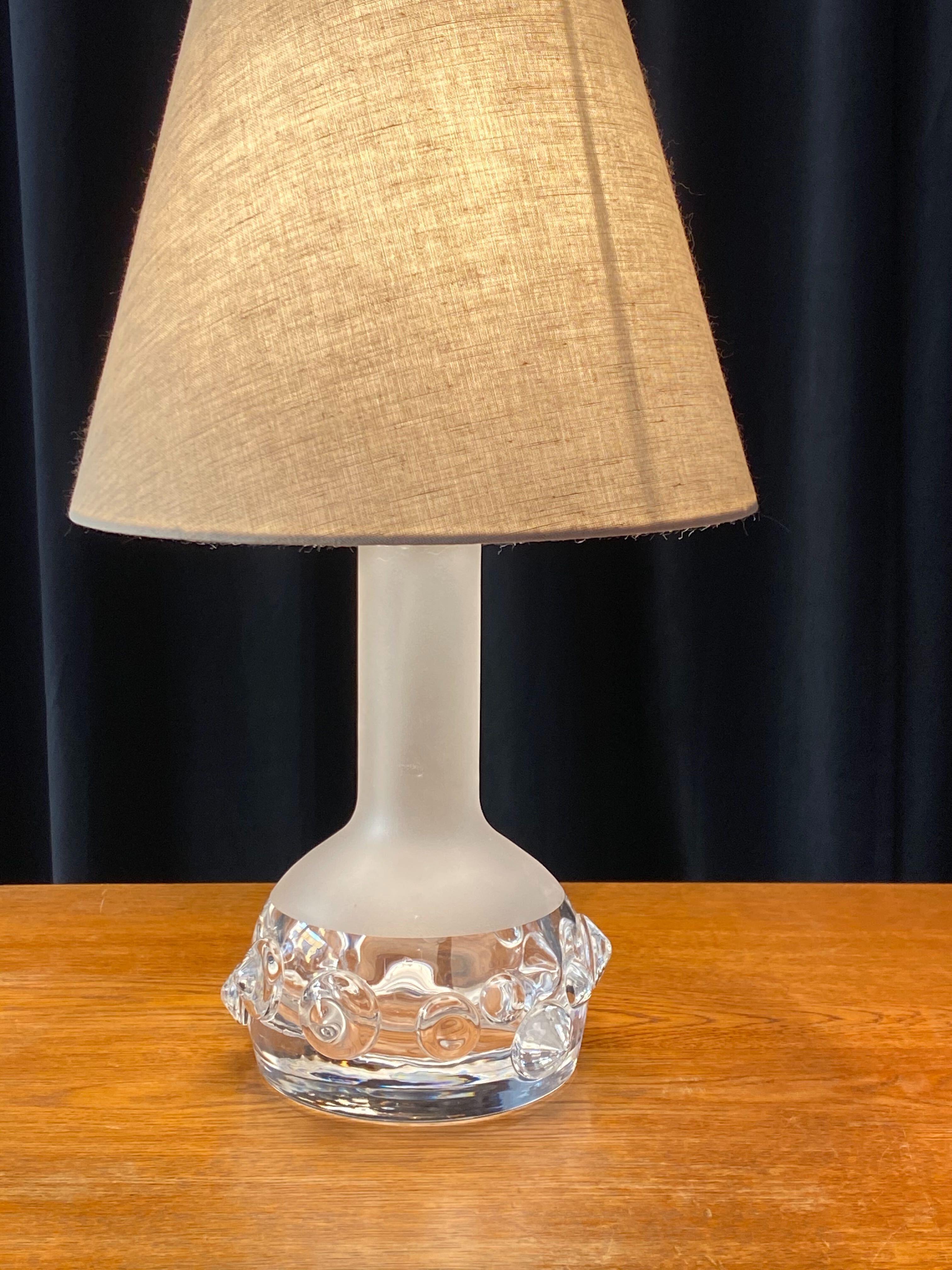 Ove Sandberg, Organic Table Lamps, Frosted Glass, Fabric, Kosta, Sweden, 1970s 4