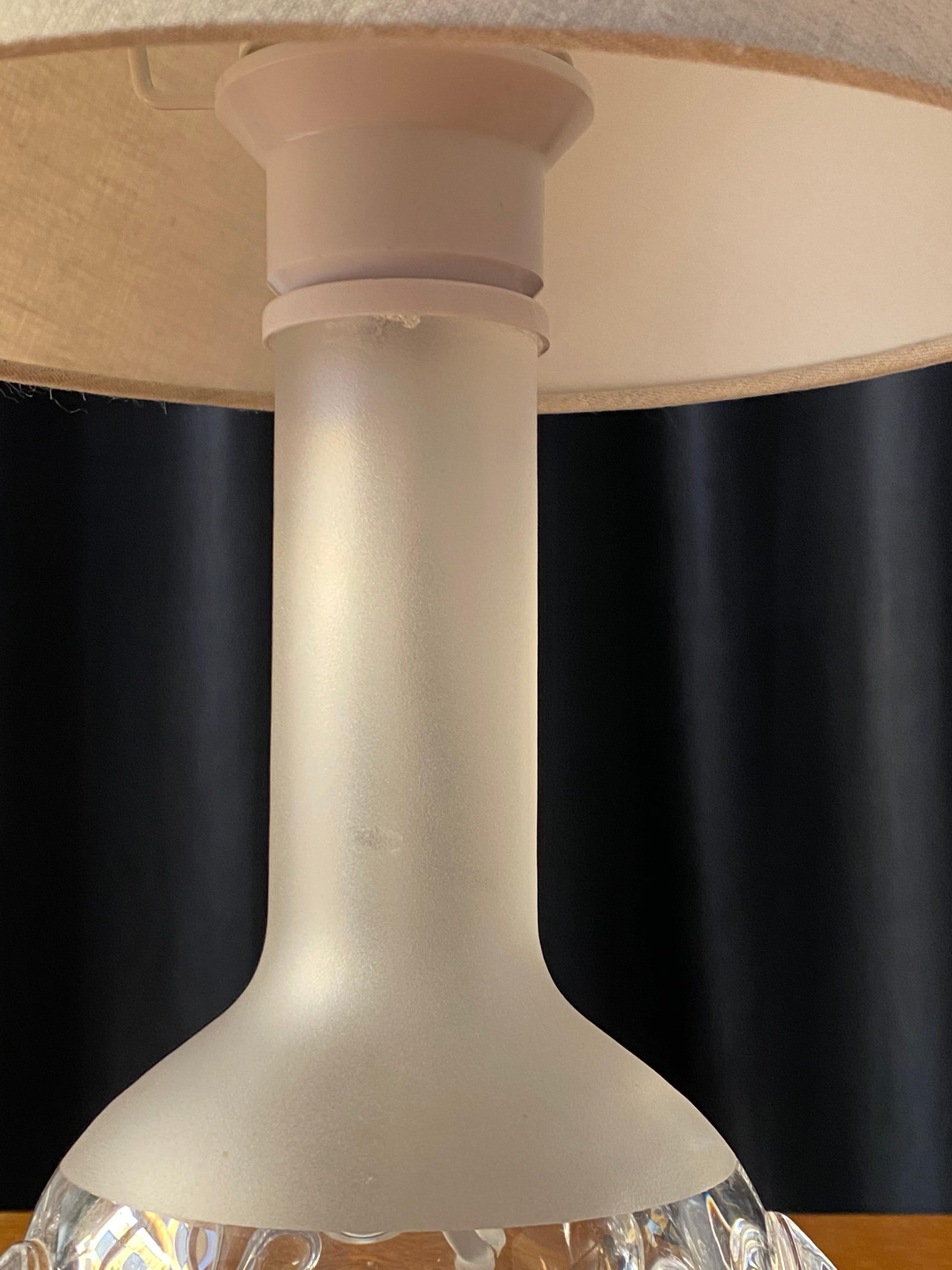 Linen Ove Sandberg, Organic Table Lamps, Frosted Glass, Fabric, Kosta, Sweden, 1970s