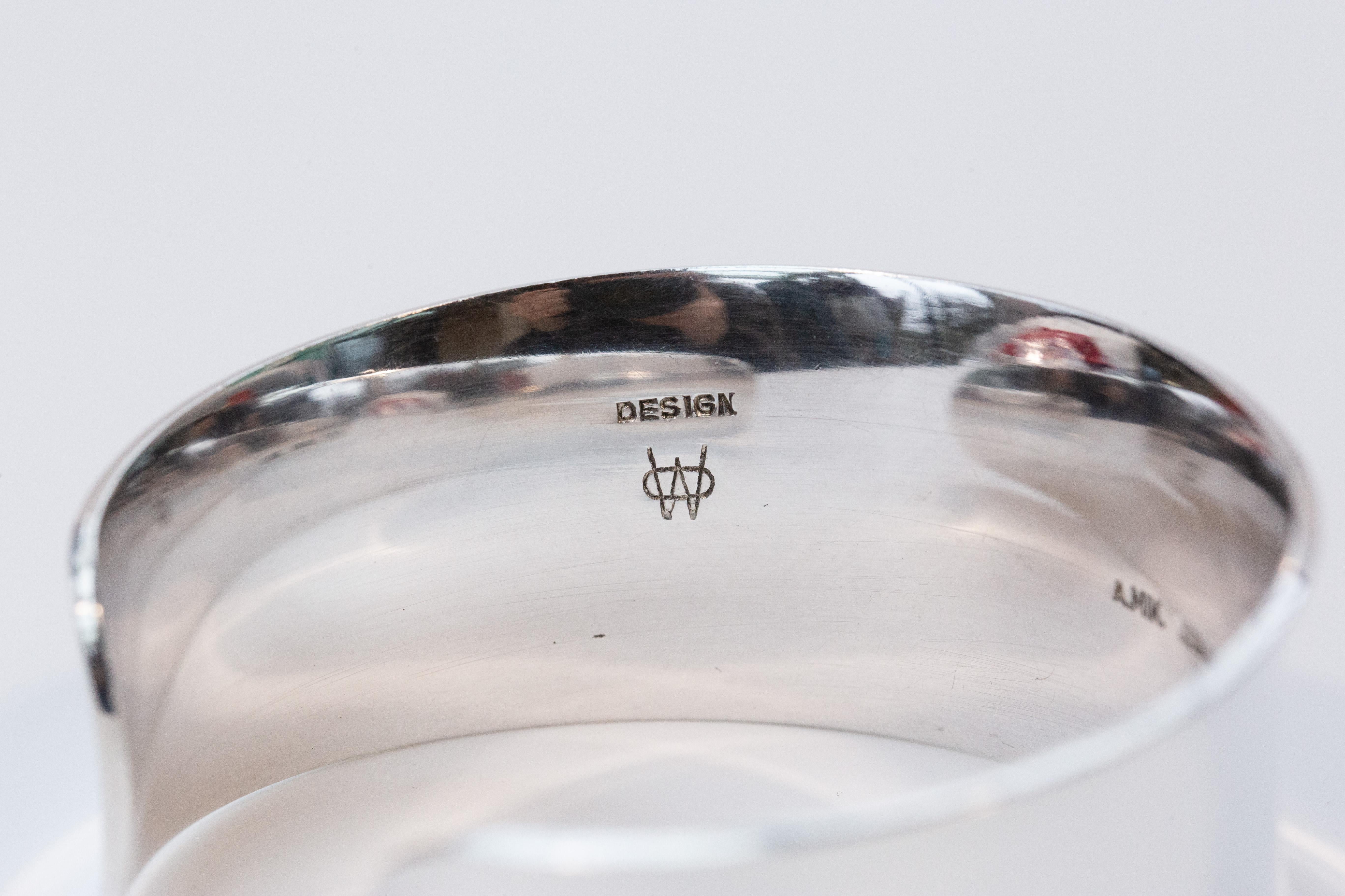 Ove Wendt für Andreas Mikkelsen Skandinavisches Design Manschettenarmband 925 Silber im Angebot 5