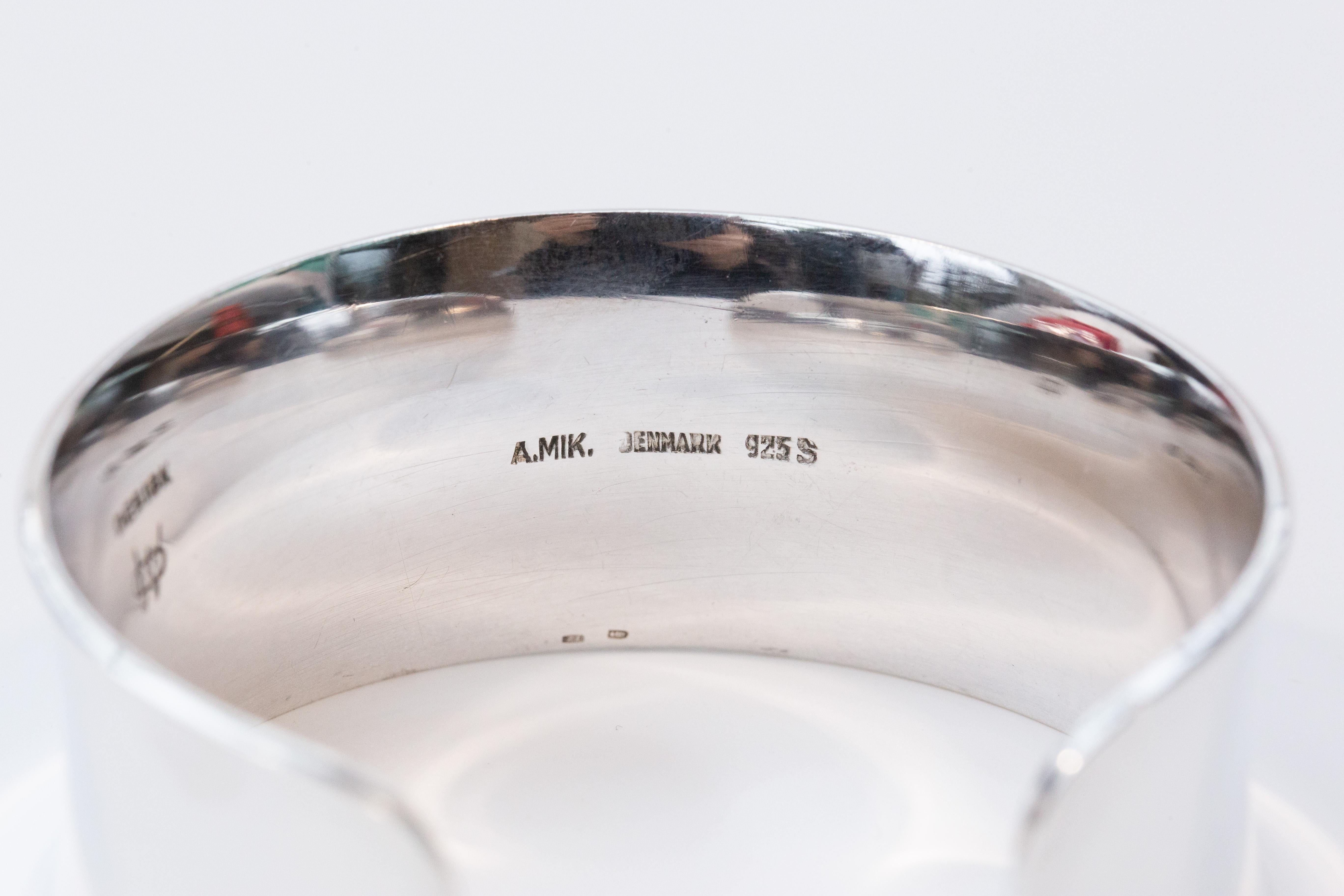 Ove Wendt für Andreas Mikkelsen Skandinavisches Design Manschettenarmband 925 Silber im Angebot 6