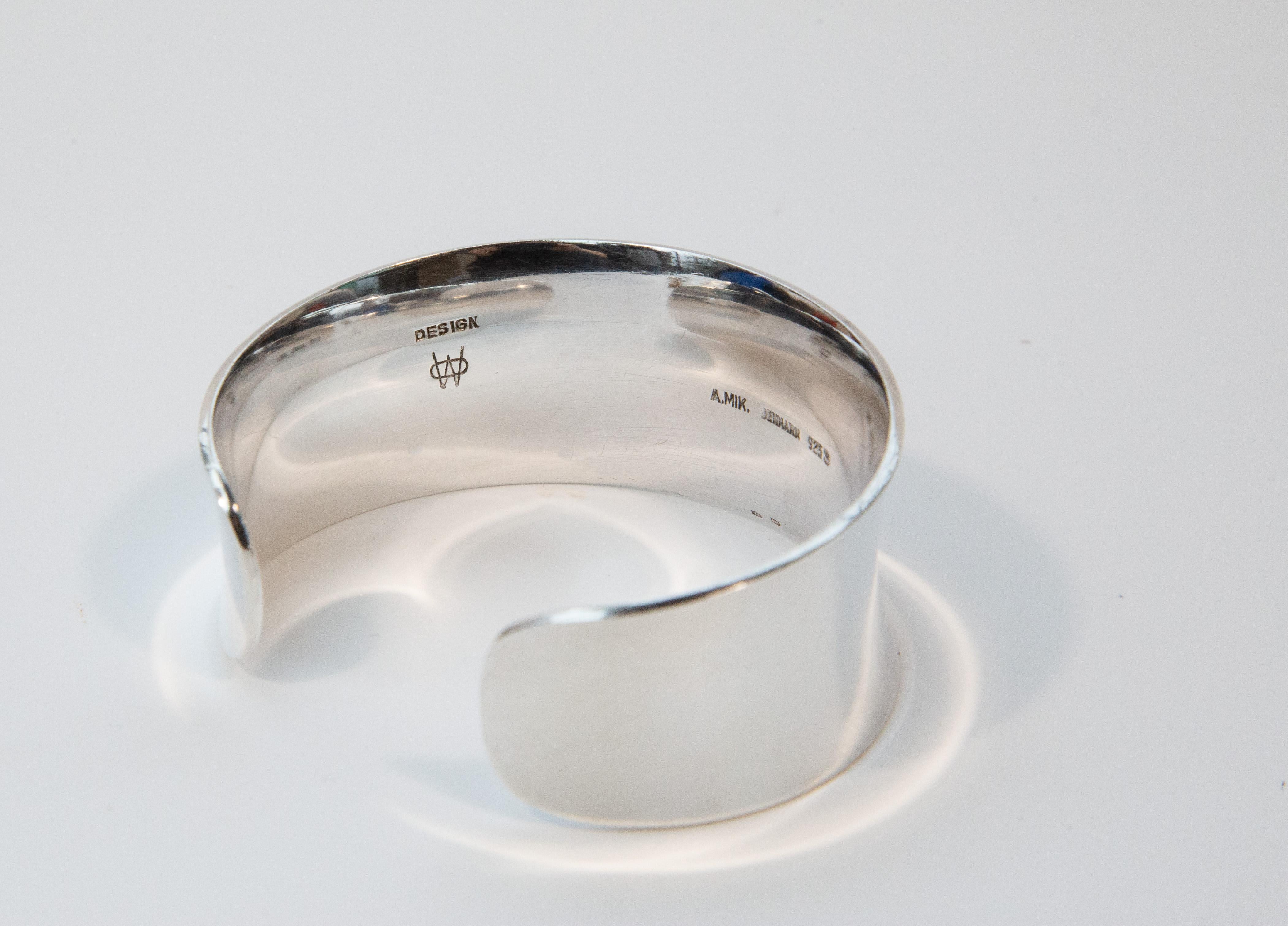 Ove Wendt für Andreas Mikkelsen Skandinavisches Design Manschettenarmband 925 Silber im Zustand „Gut“ im Angebot in Arnhem, NL