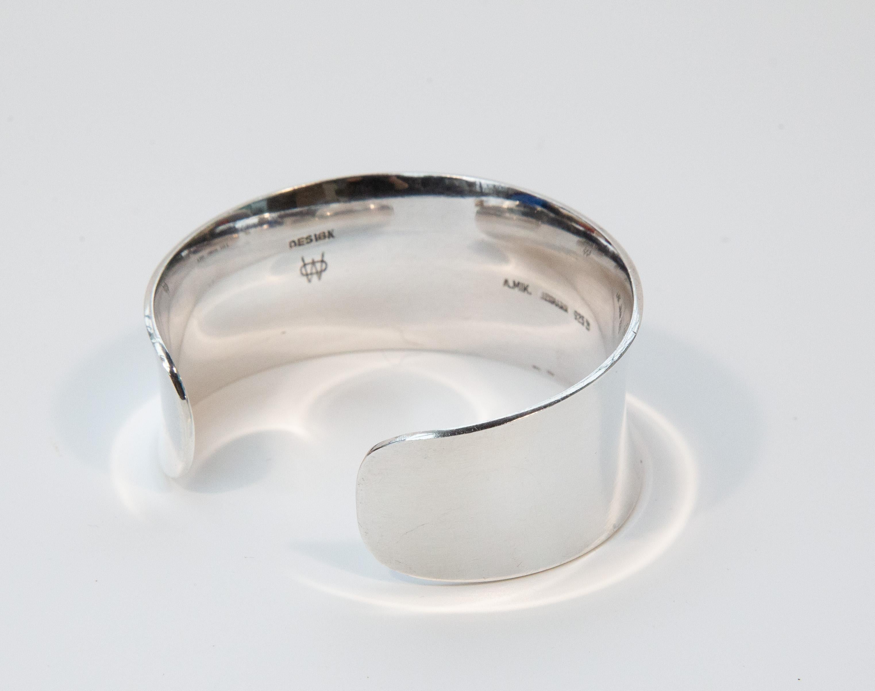 Ove Wendt für Andreas Mikkelsen Skandinavisches Design Manschettenarmband 925 Silber für Damen oder Herren im Angebot