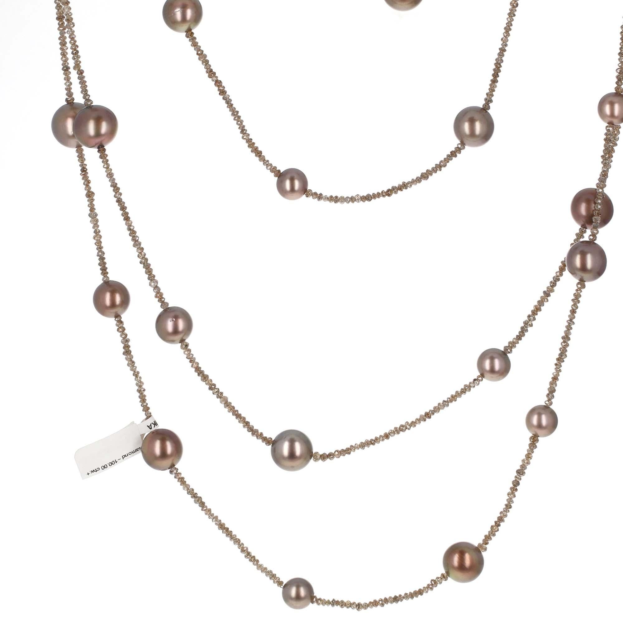 Contemporaneo Collana di perle e diamanti da oltre 100 carati in vendita