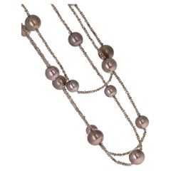 Over 100 Carat Diamond and Pearl Beaded Necklace