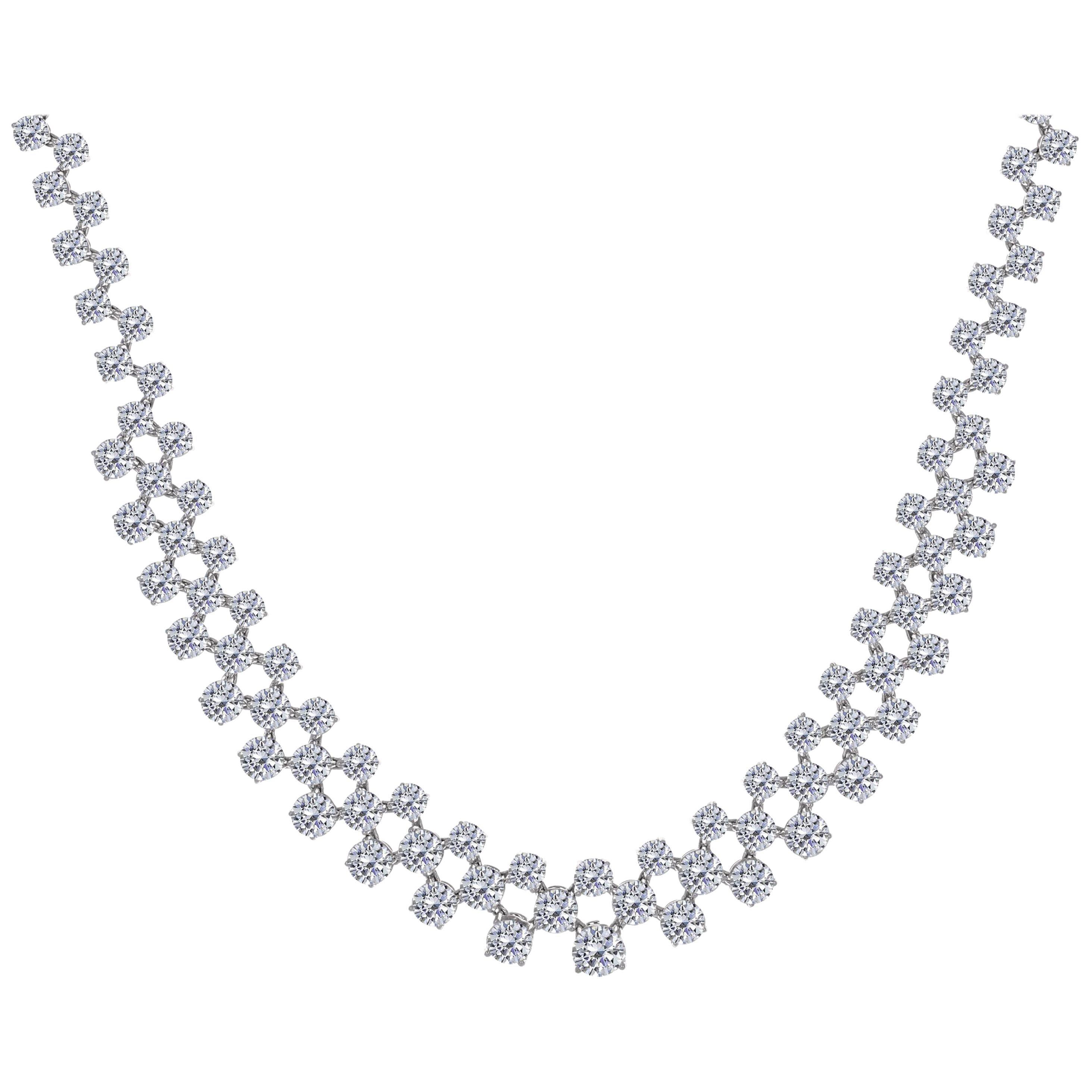 DIamond Link Necklace set with 70 carats of diamonds. at 1stDibs
