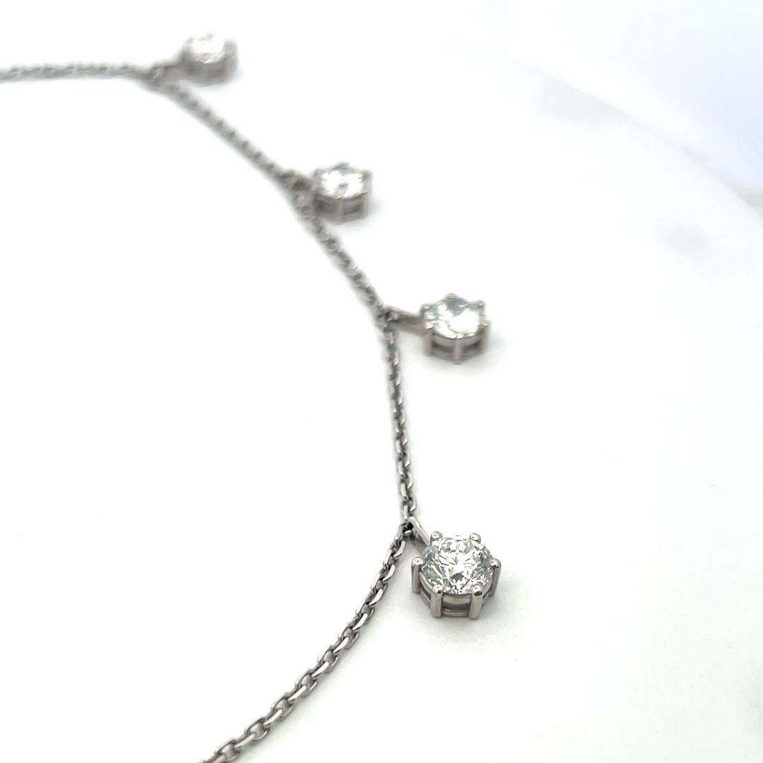 Collana con diamanti tondi e brillanti da oltre 7,20 ct in oro bianco 14K, 18 pollici in vendita 5