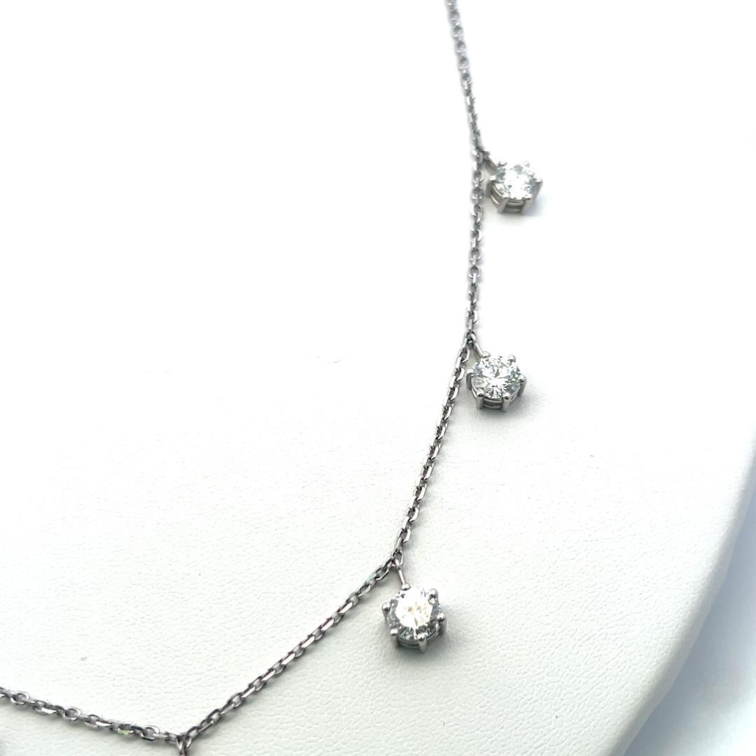 Collana con diamanti tondi e brillanti da oltre 7,20 ct in oro bianco 14K, 18 pollici in vendita 2