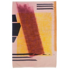 Contemporary Over Dyed Handwoven Wool Rug Kilim or Tapestry