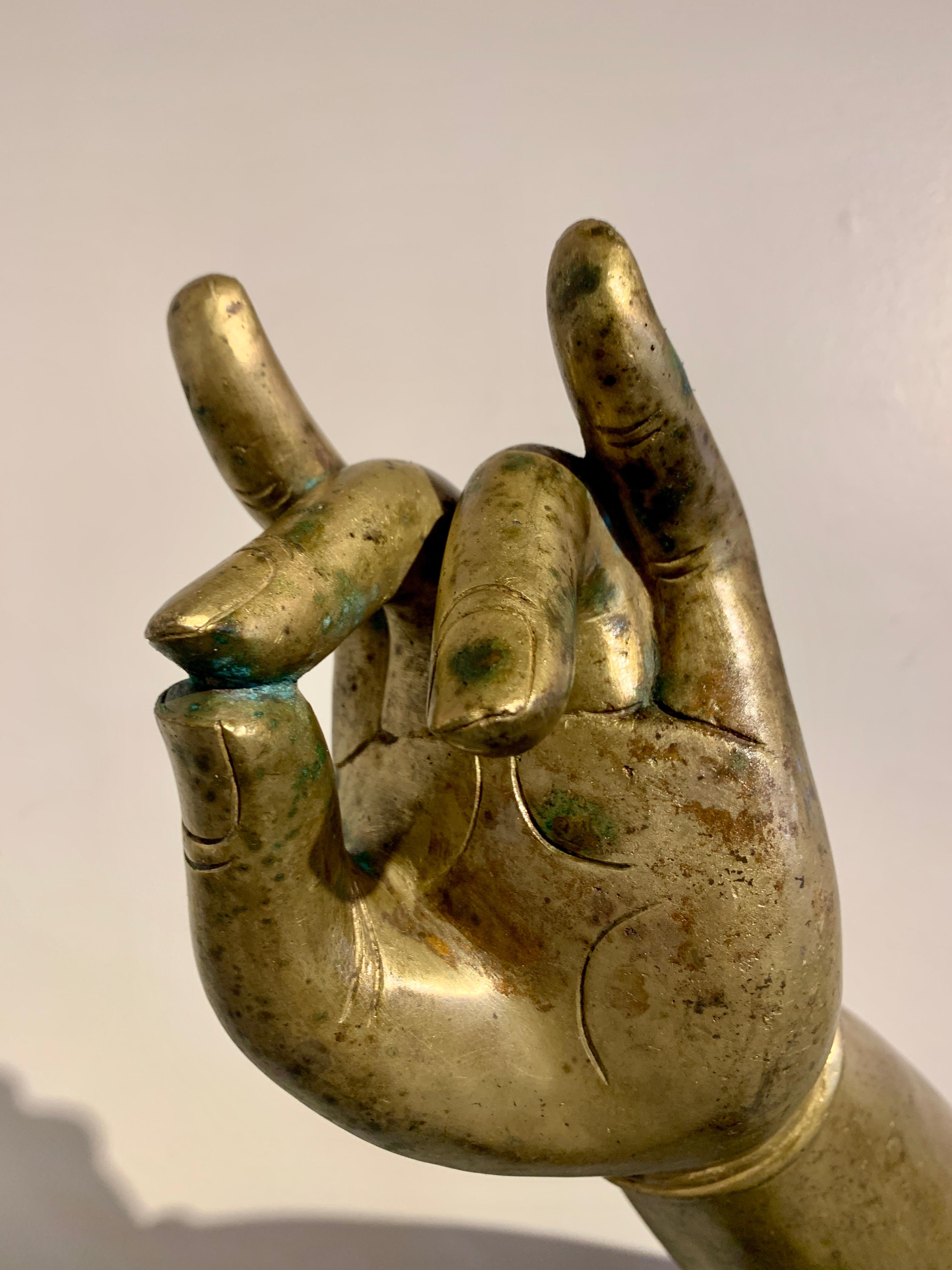Over Life-Size Tibetan Gilt Bronze Arm of a Bodhisattva, Late 19th Century For Sale 7