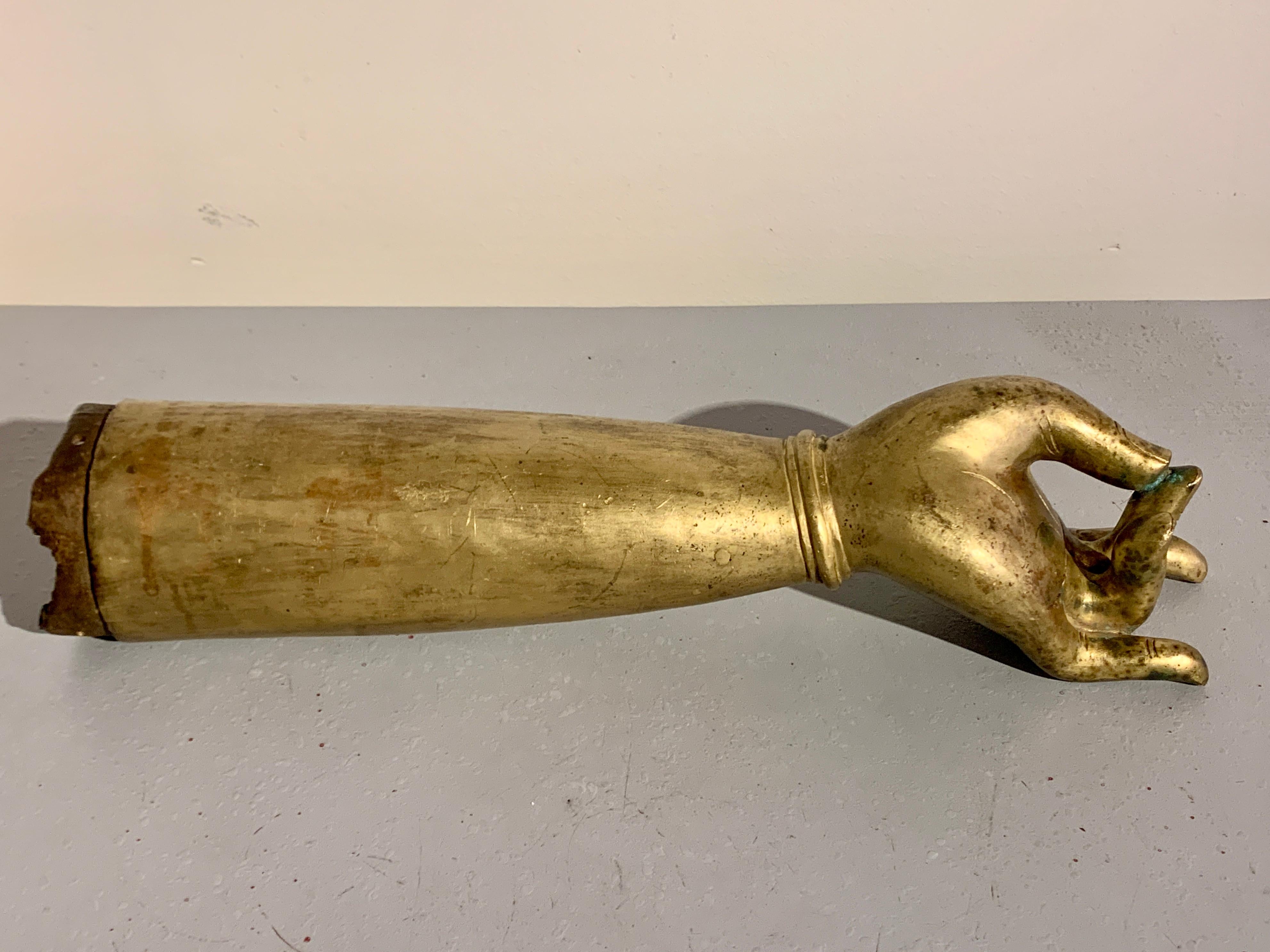 Over Life-Size Tibetan Gilt Bronze Arm of a Bodhisattva, Late 19th Century For Sale 11