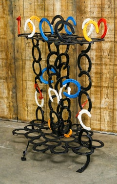 Over-Painted Iron Horseshoe Sculpture