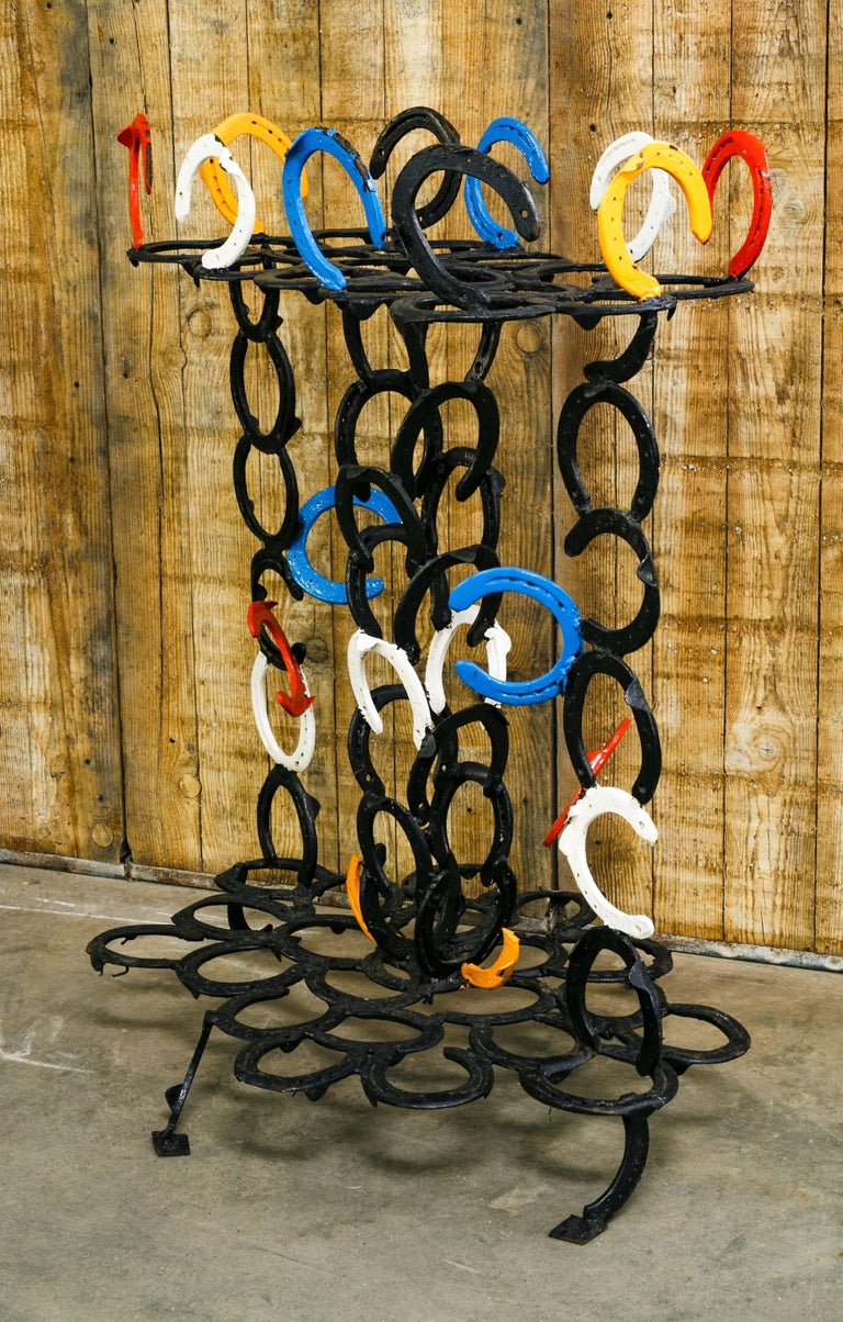 OverPainted Iron Horseshoe Sculpture at 1stDibs horseshoe sculptures