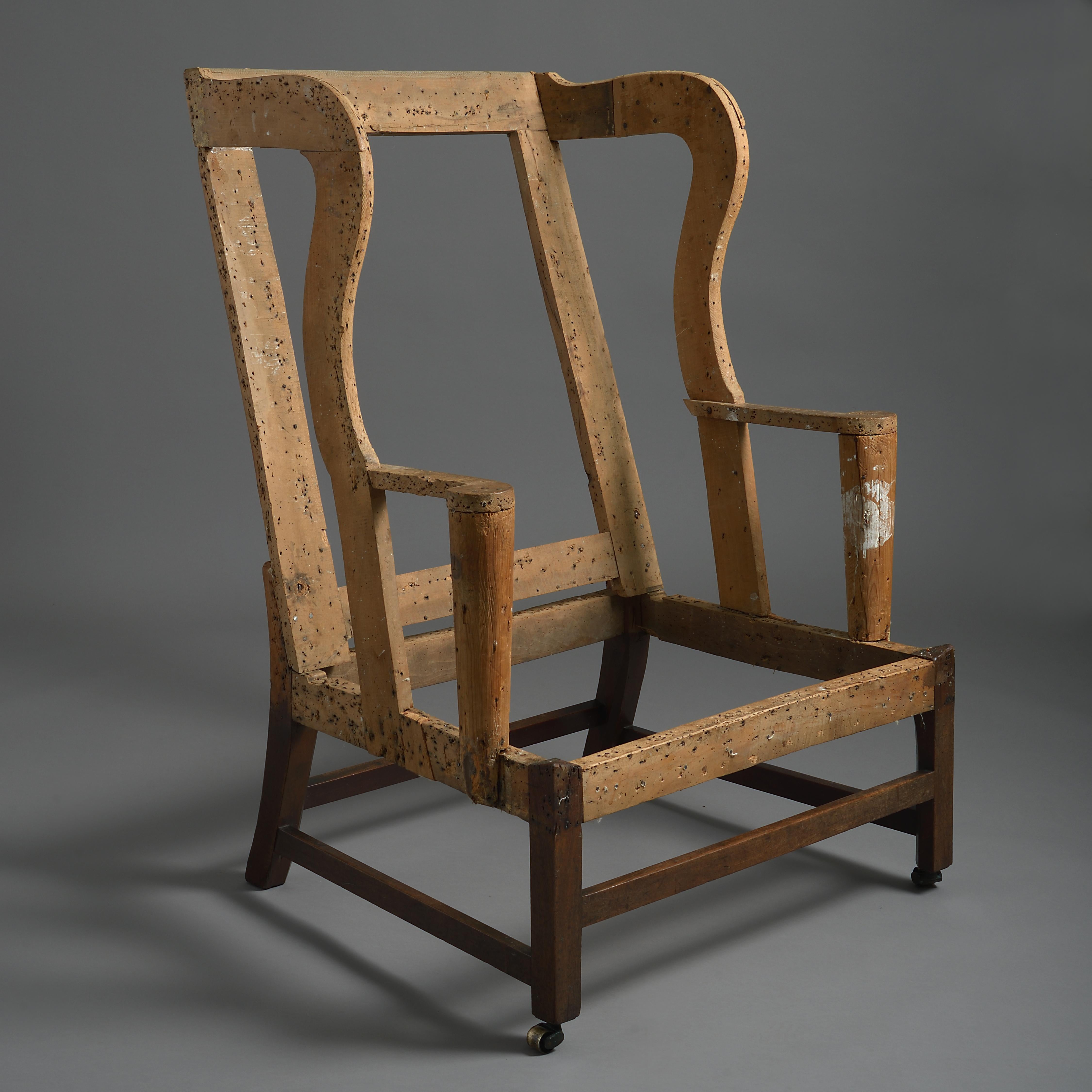 18th Century and Earlier Over-Scale George II Mahogany Wing Armchair