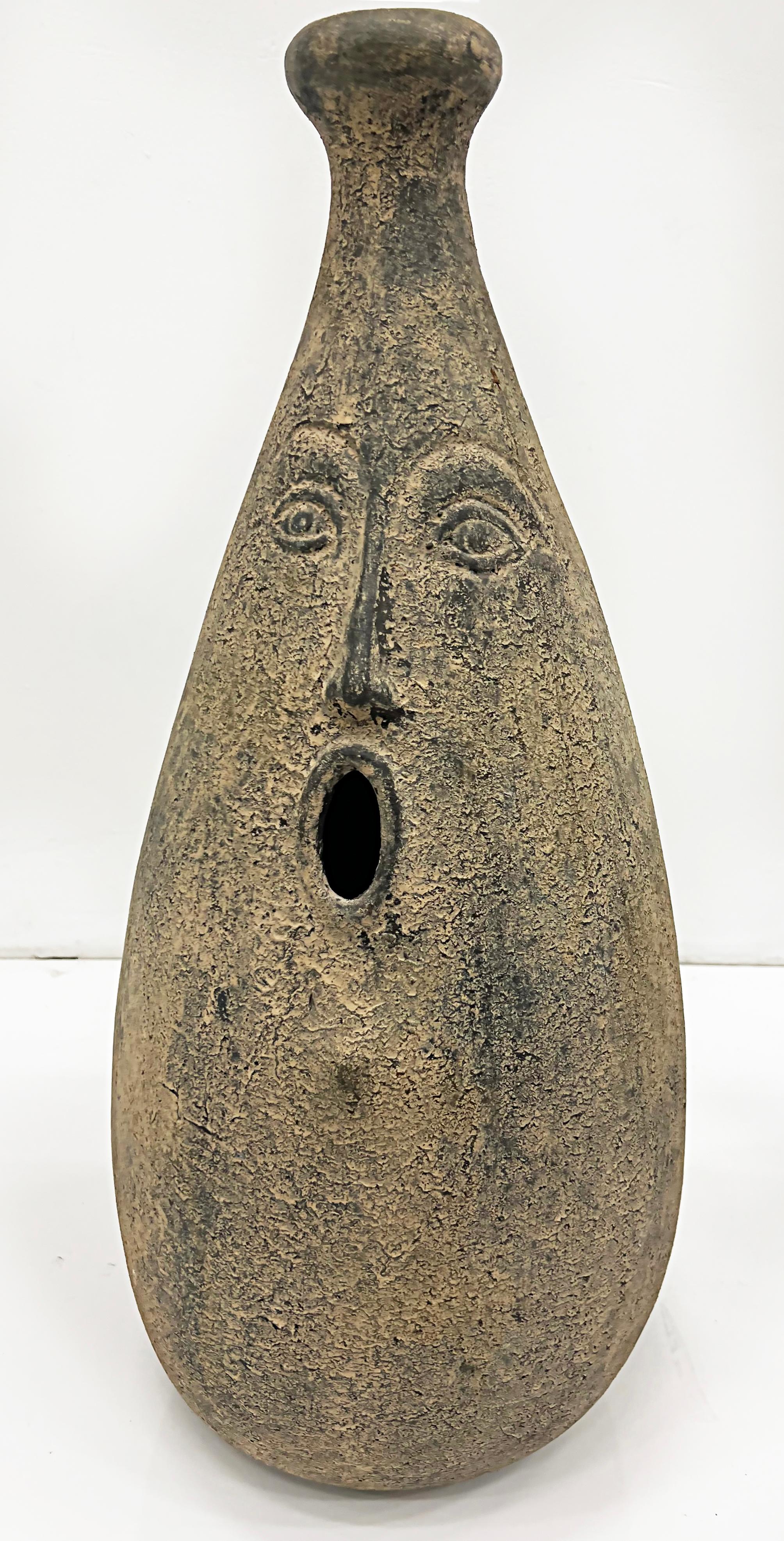pottery face vase