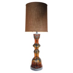 Over Scale Silver Overlay Glass Table Lamp, c. 1950-1970's