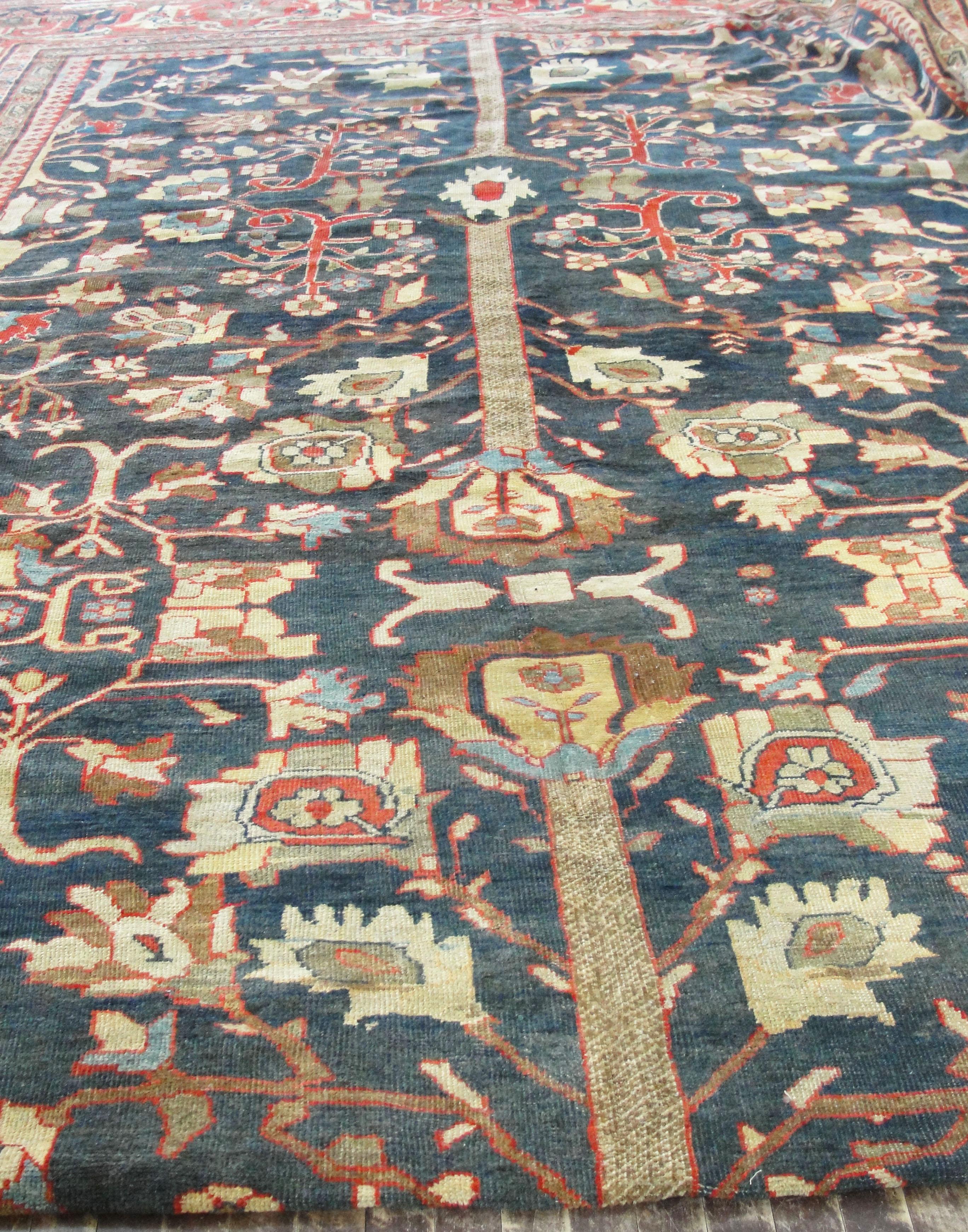over Size Antique Tree of Life  Persian Sultanabad, Mahal Carpet, 14' x 27' For Sale 1