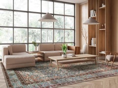 Over Size Area Rug -Tabriz Masterpiece - Blue & Brown