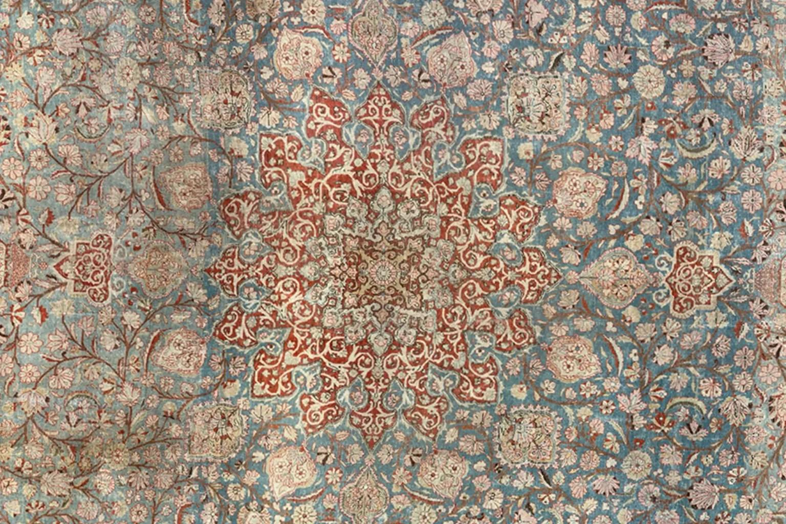 Over Size Vorleger -Tabriz Masterpiece - Blau & Braun (20. Jahrhundert) im Angebot