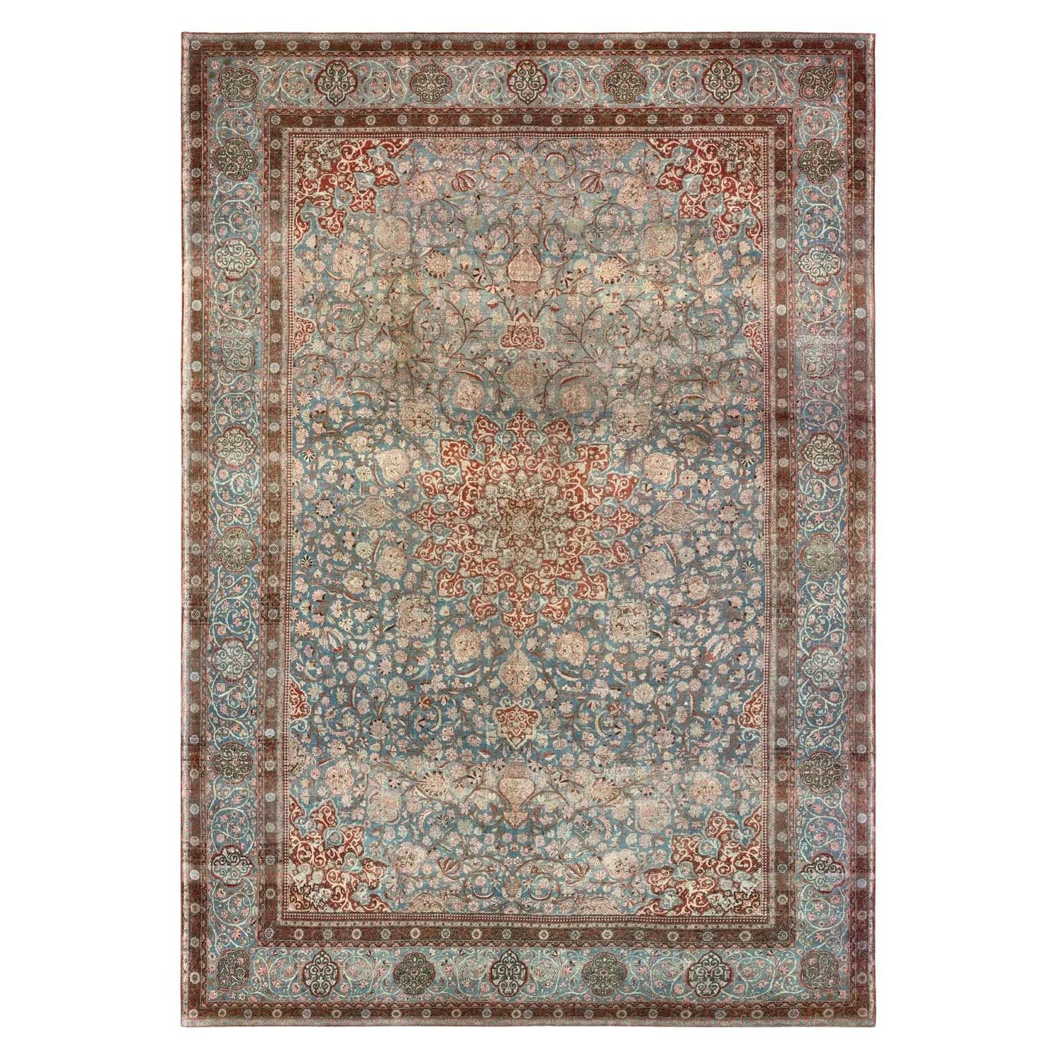 Over Size Vorleger -Tabriz Masterpiece - Blau & Braun im Angebot