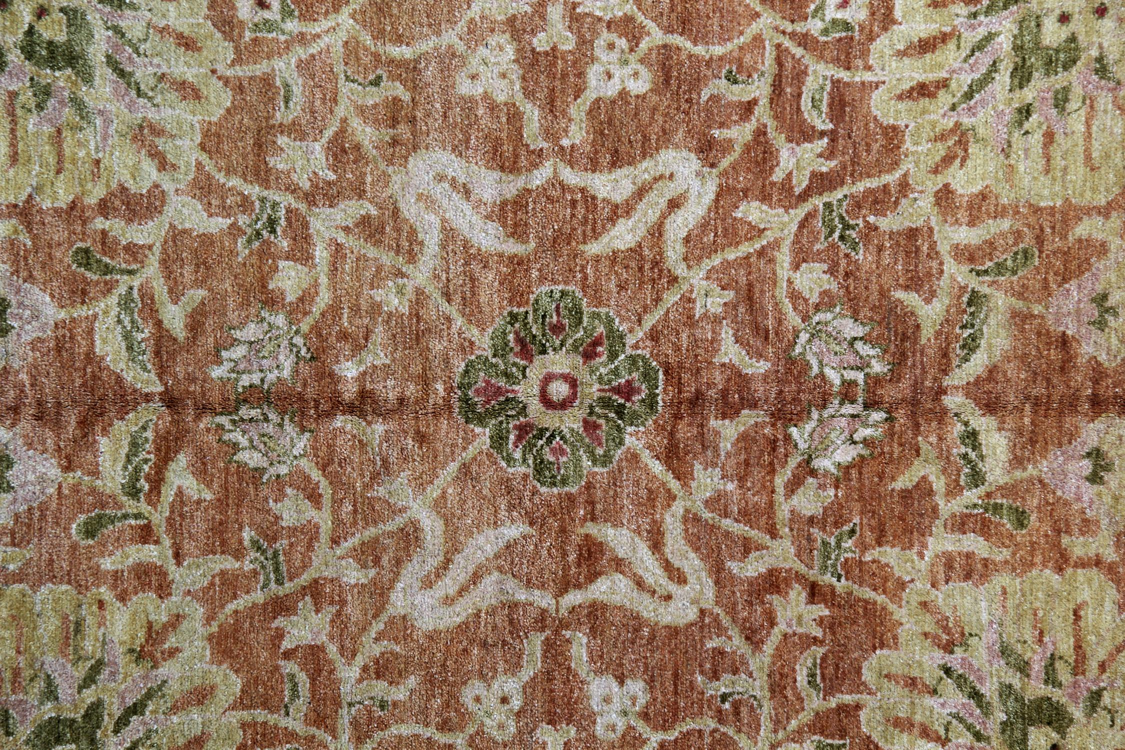 Orientalischer Teppich in Übergröße, indischer Teppich, antike Teppiche, Ziegler-Stil, Goldteppich CHR28 (Indisch) im Angebot