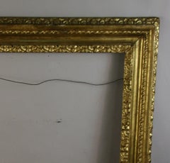 Grandes dimensions, dorures à l'eau italiennes du 19e siècle  Cadre en bois