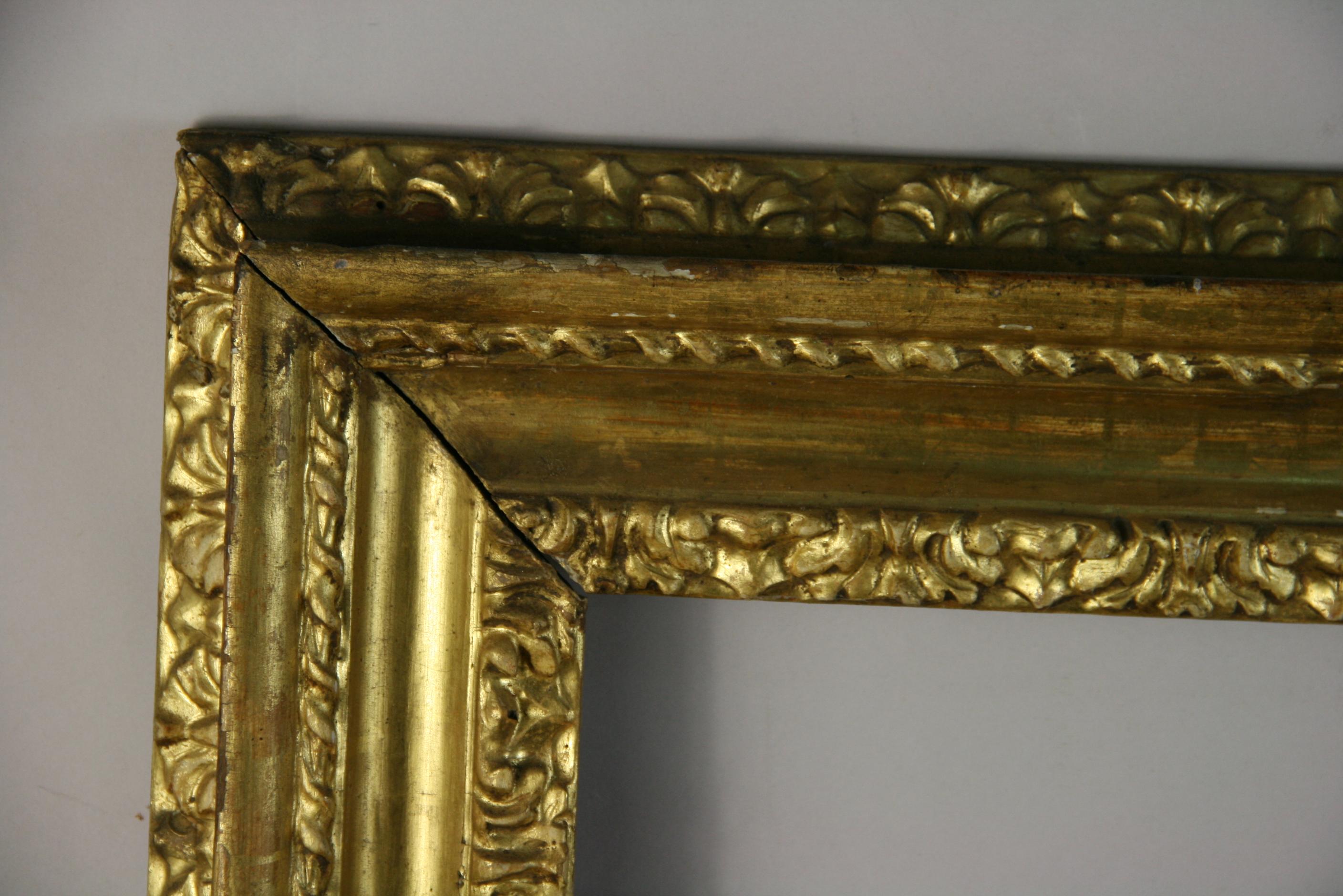 over Sized 19th Century Italian Water Giltwood Frame For Sale 2