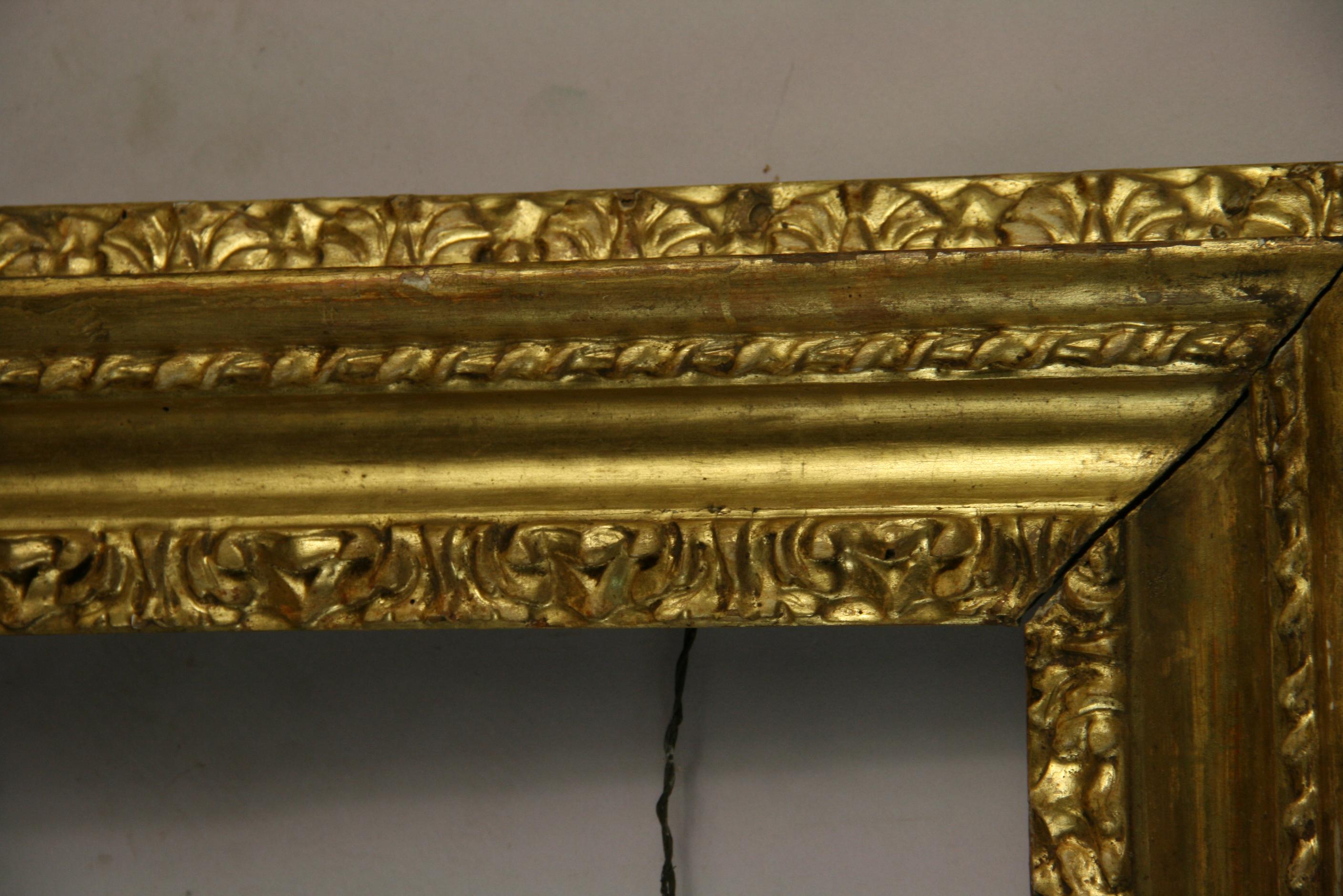 Over Sized 19th Century Italian Watergilt  Wood Frame For Sale 1
