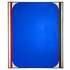 Over-Sized Blue Abstract Painting by Russell Arnold, 1965