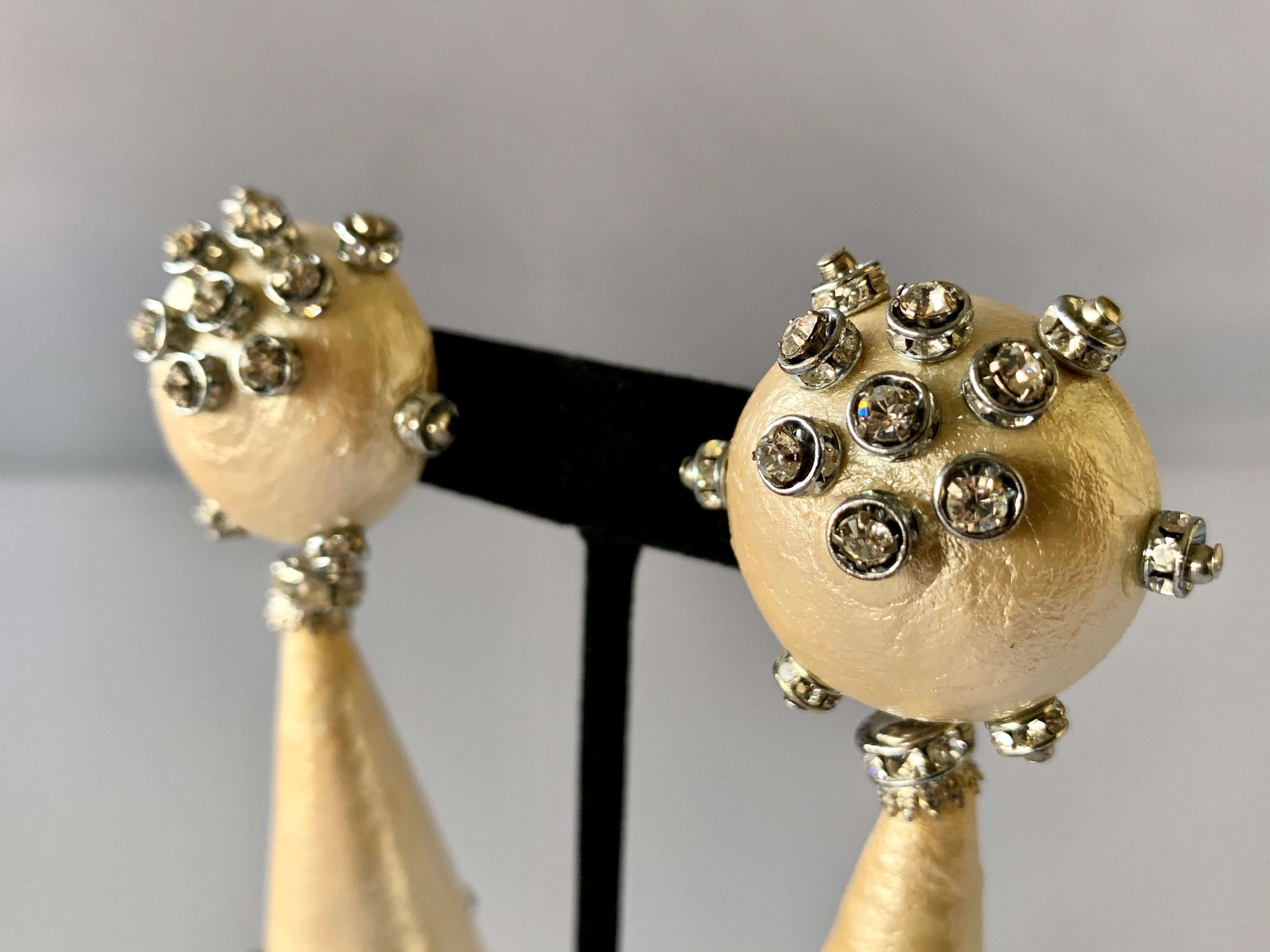 pearl and diamante earrings