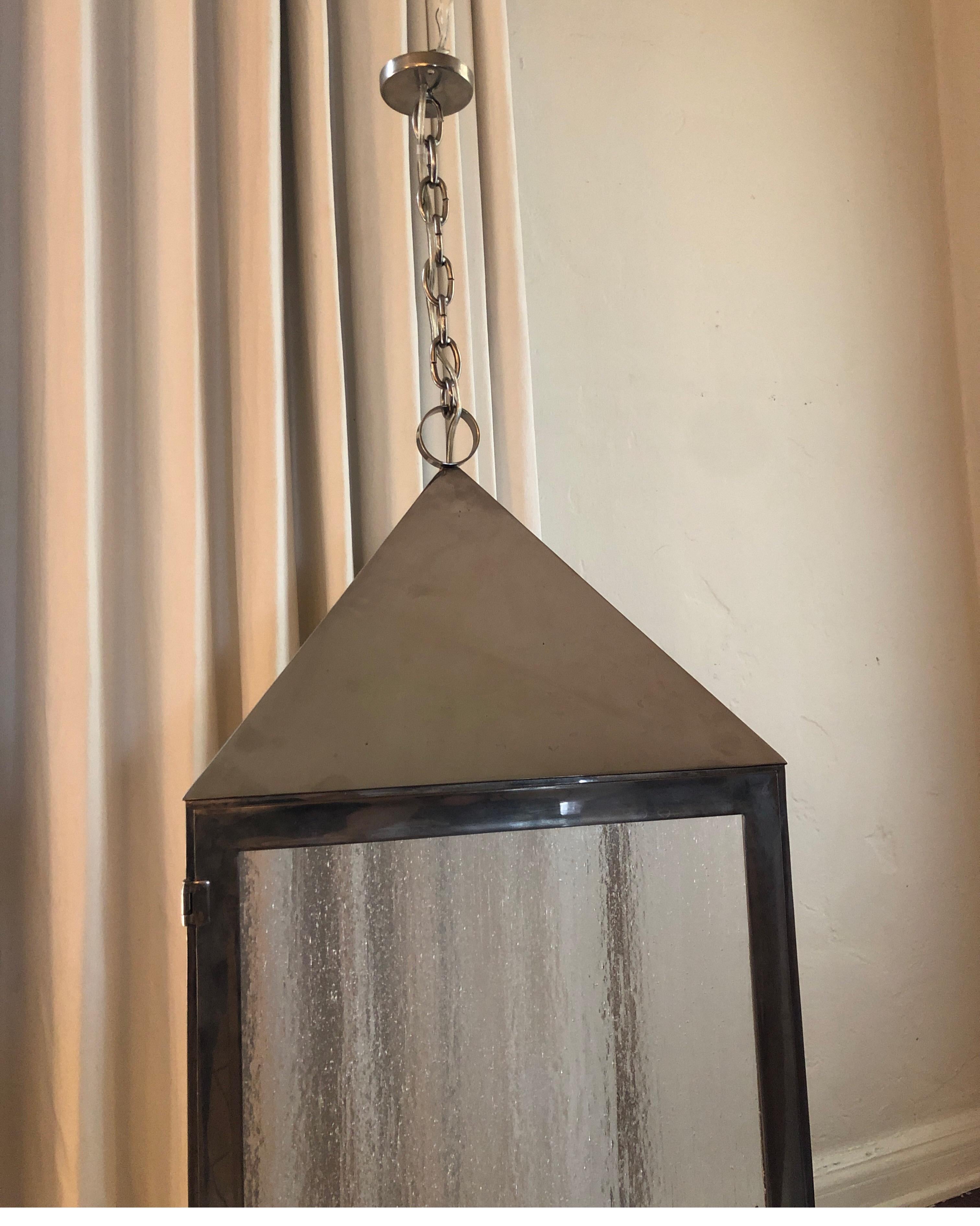nickel lantern chandelier
