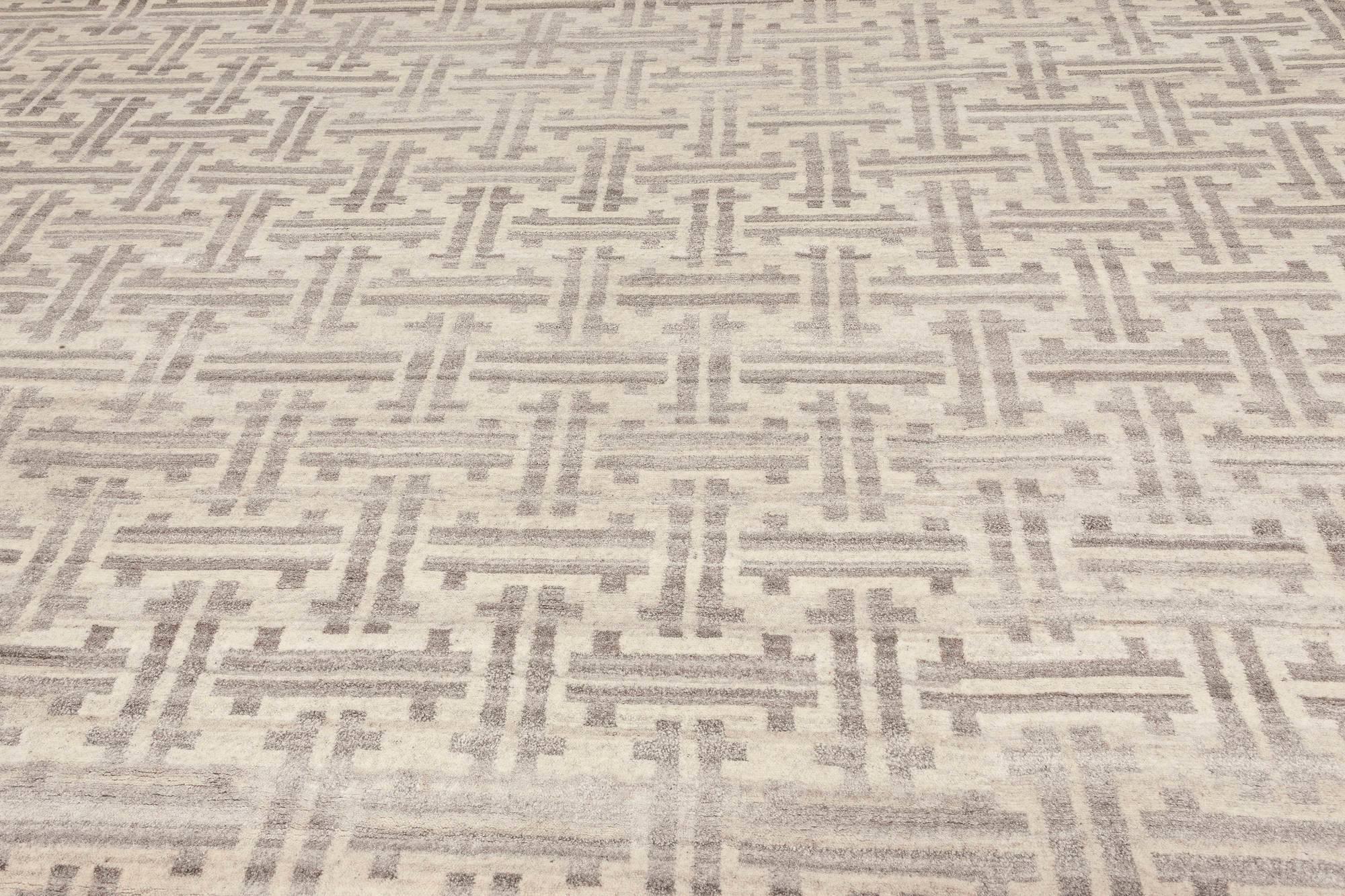 Contemporary Over-Sized Modern Terra Rug in Natural Wool