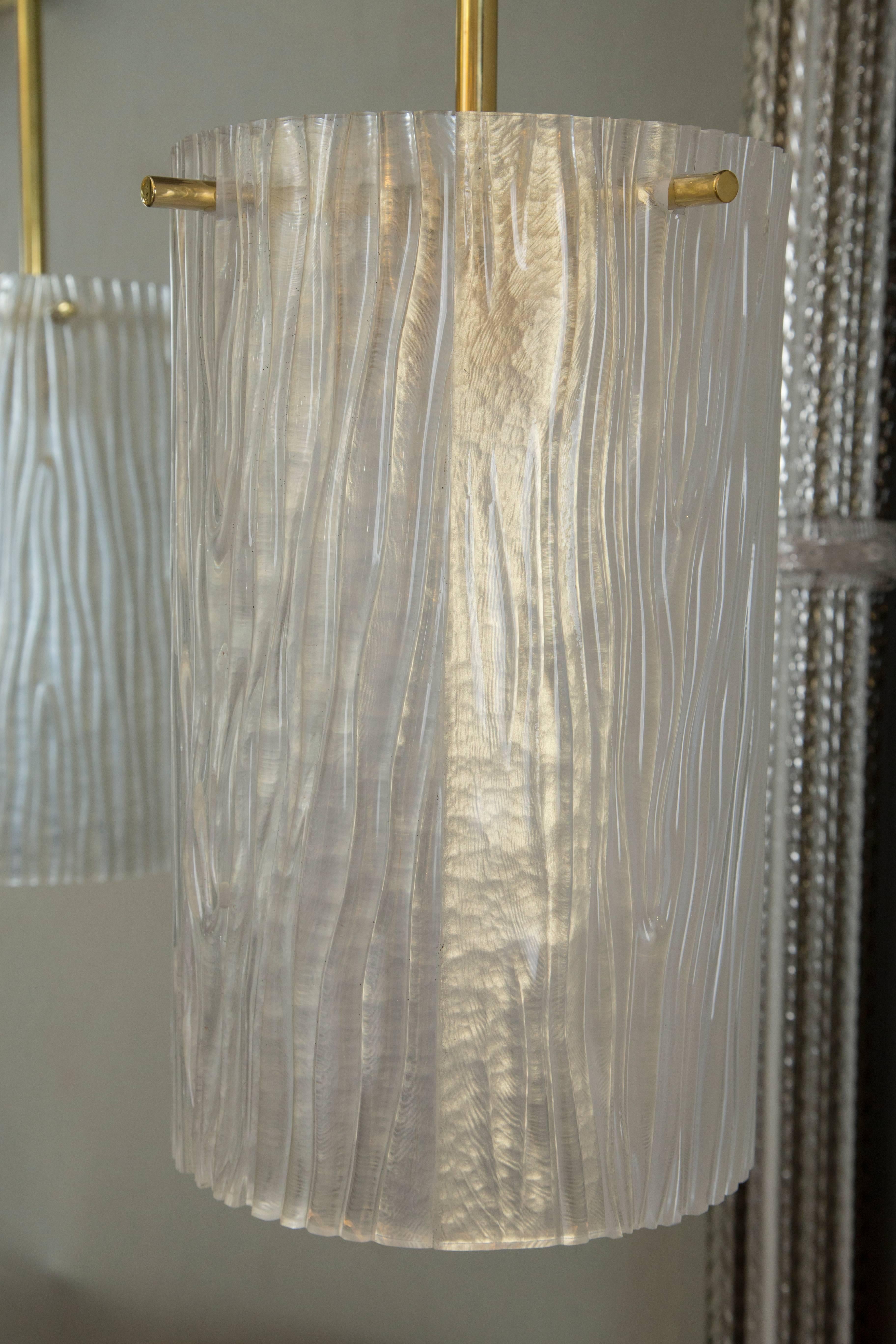 Oversized Murano Iridescent Grain Pendant In Excellent Condition For Sale In Westport, CT