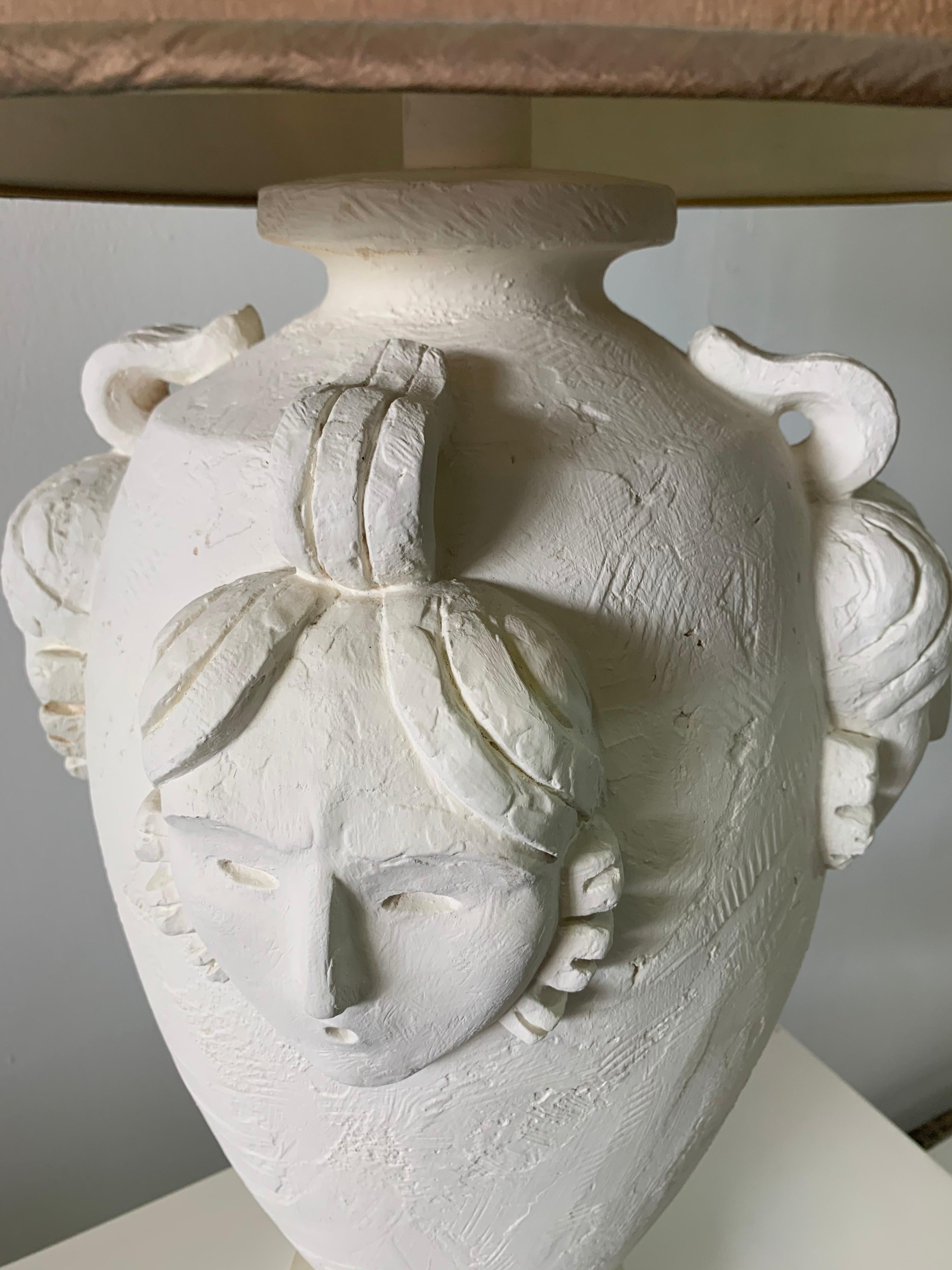 Art Deco Over-Sized Plaster Figural Table Lamp