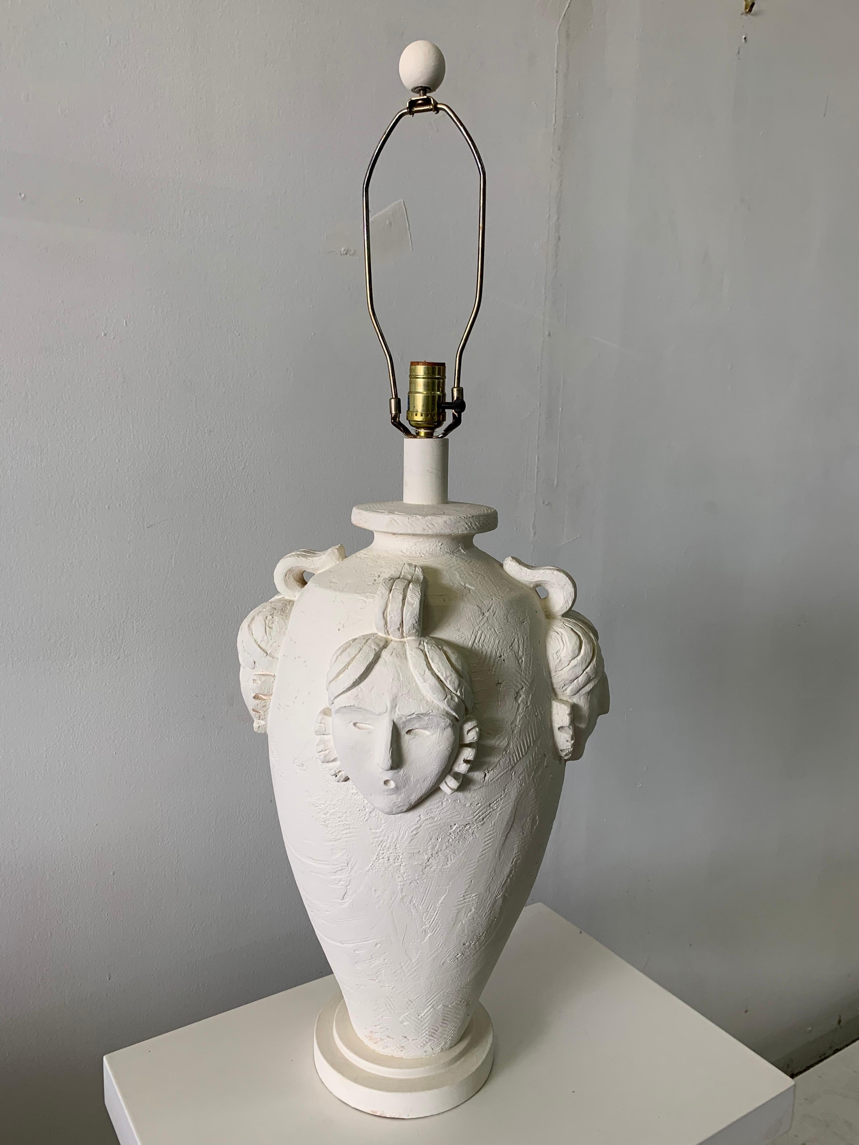 American Over-Sized Plaster Figural Table Lamp