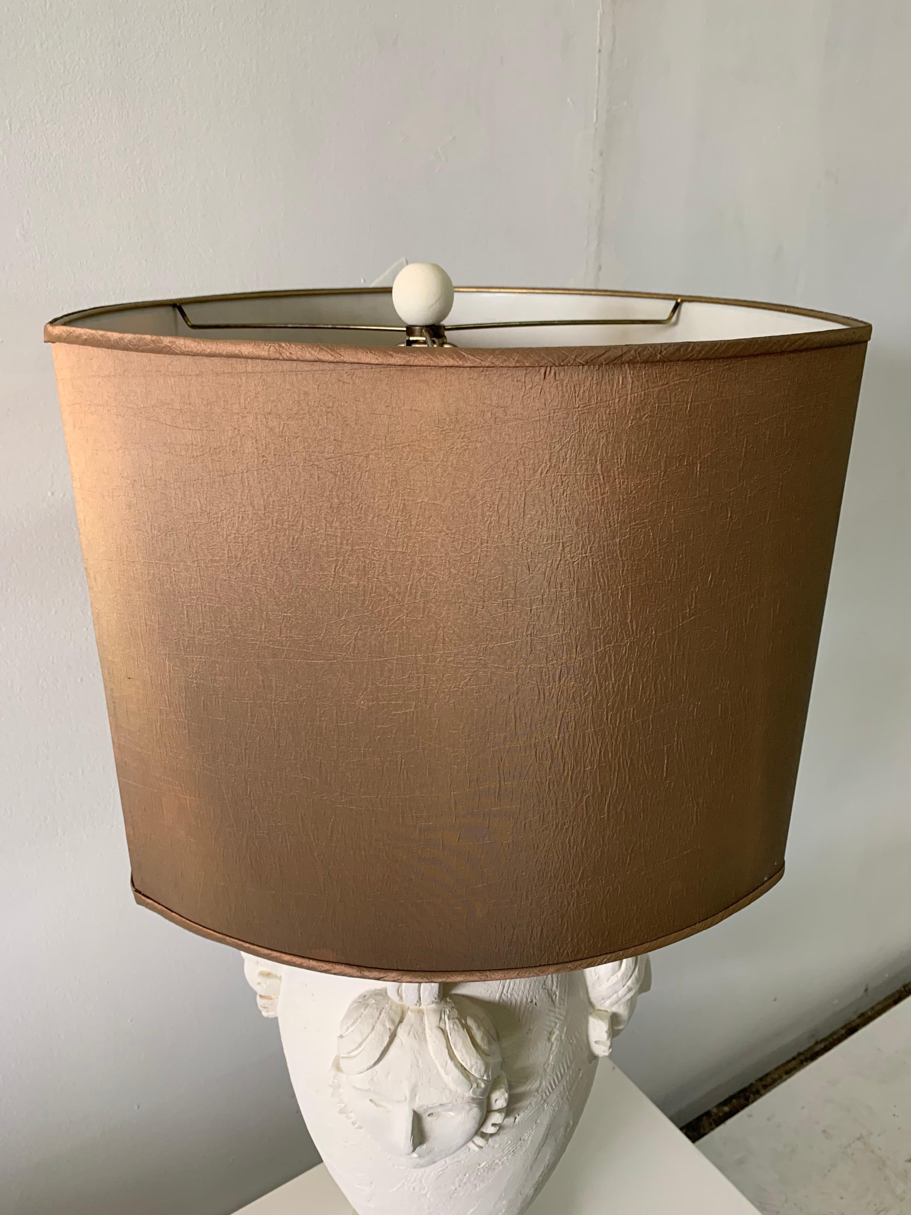 Over-Sized Plaster Figural Table Lamp In Good Condition In East Hampton, NY
