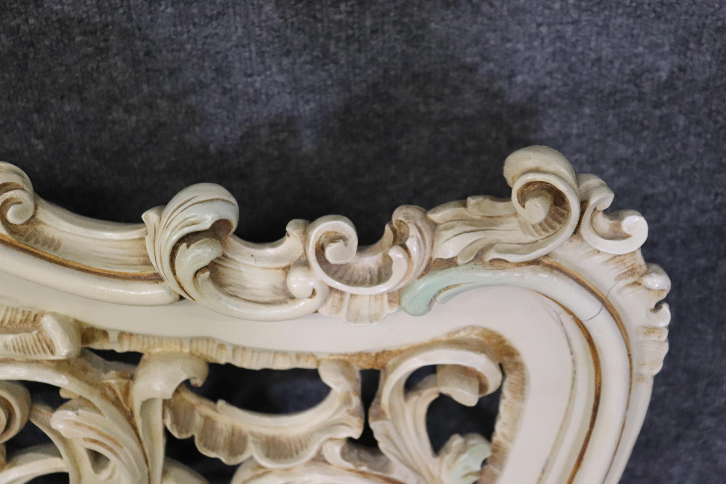 Over-Sized Queen Size Carved Italian Vernis Martin Painted Rococo Bed For Sale 3