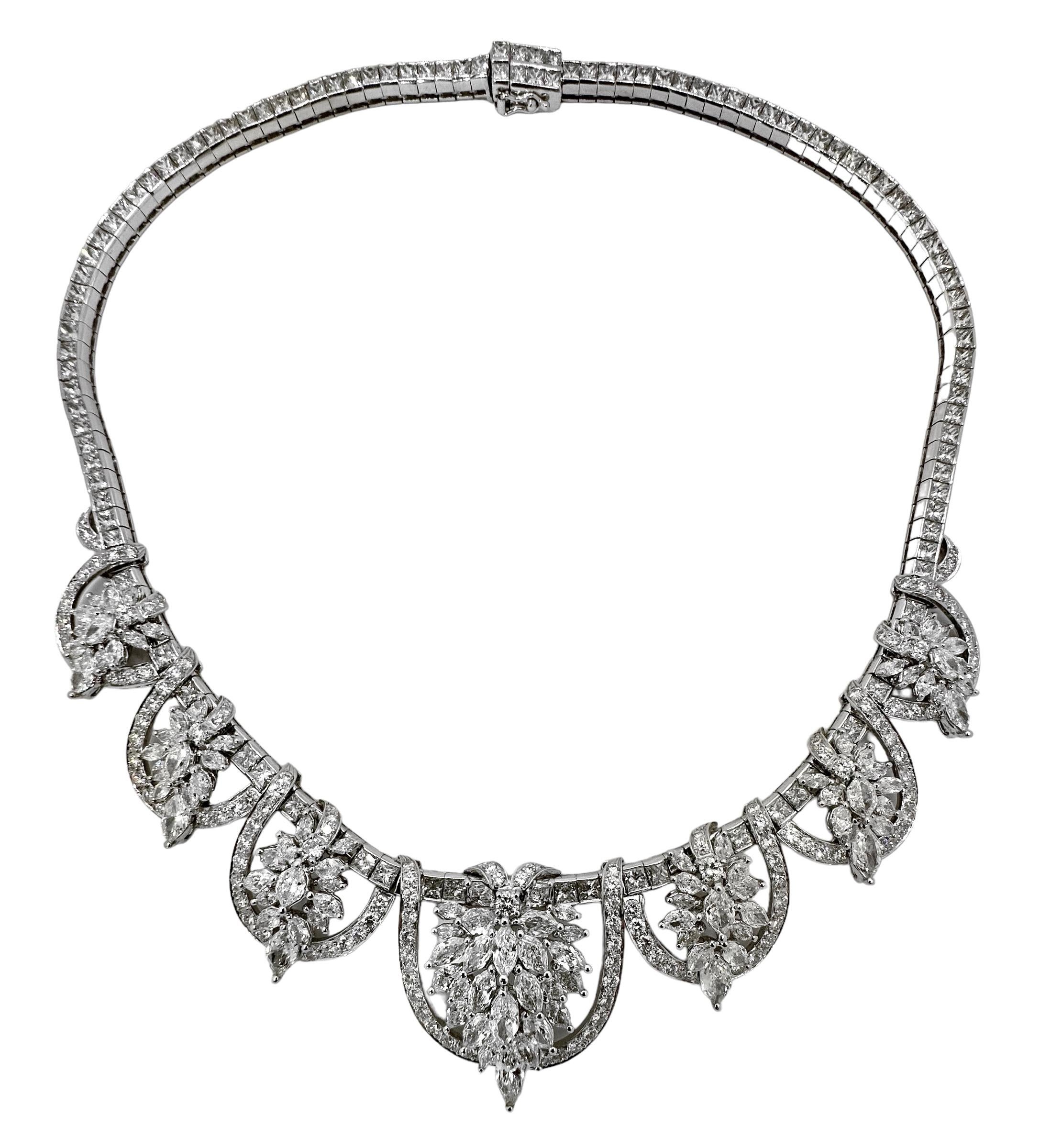 Over the Top Platinum, Diamond & South Sea Pearl Necklace Fit For A Queen In Excellent Condition For Sale In Palm Beach, FL
