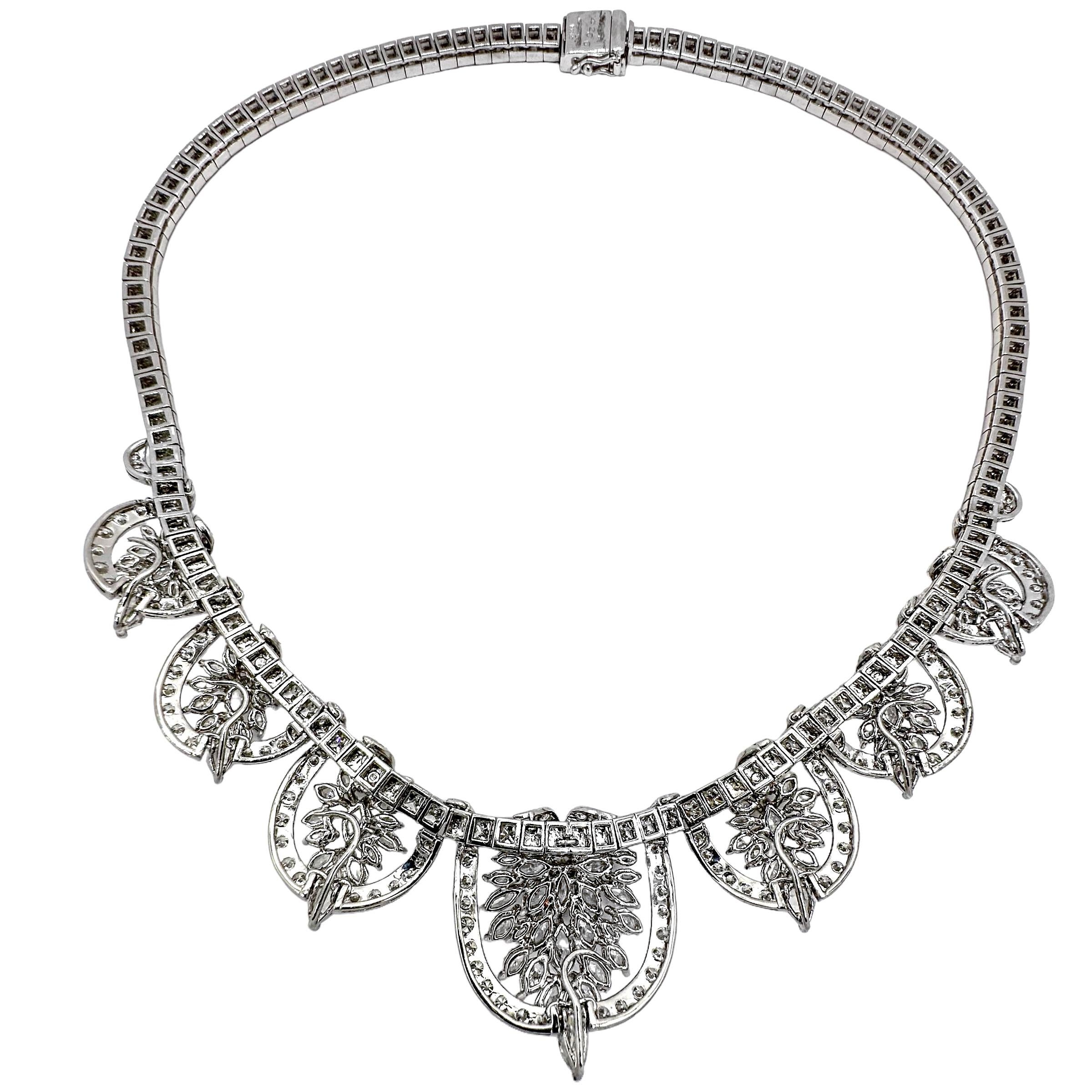 Women's Over the Top Platinum, Diamond & South Sea Pearl Necklace Fit For A Queen For Sale
